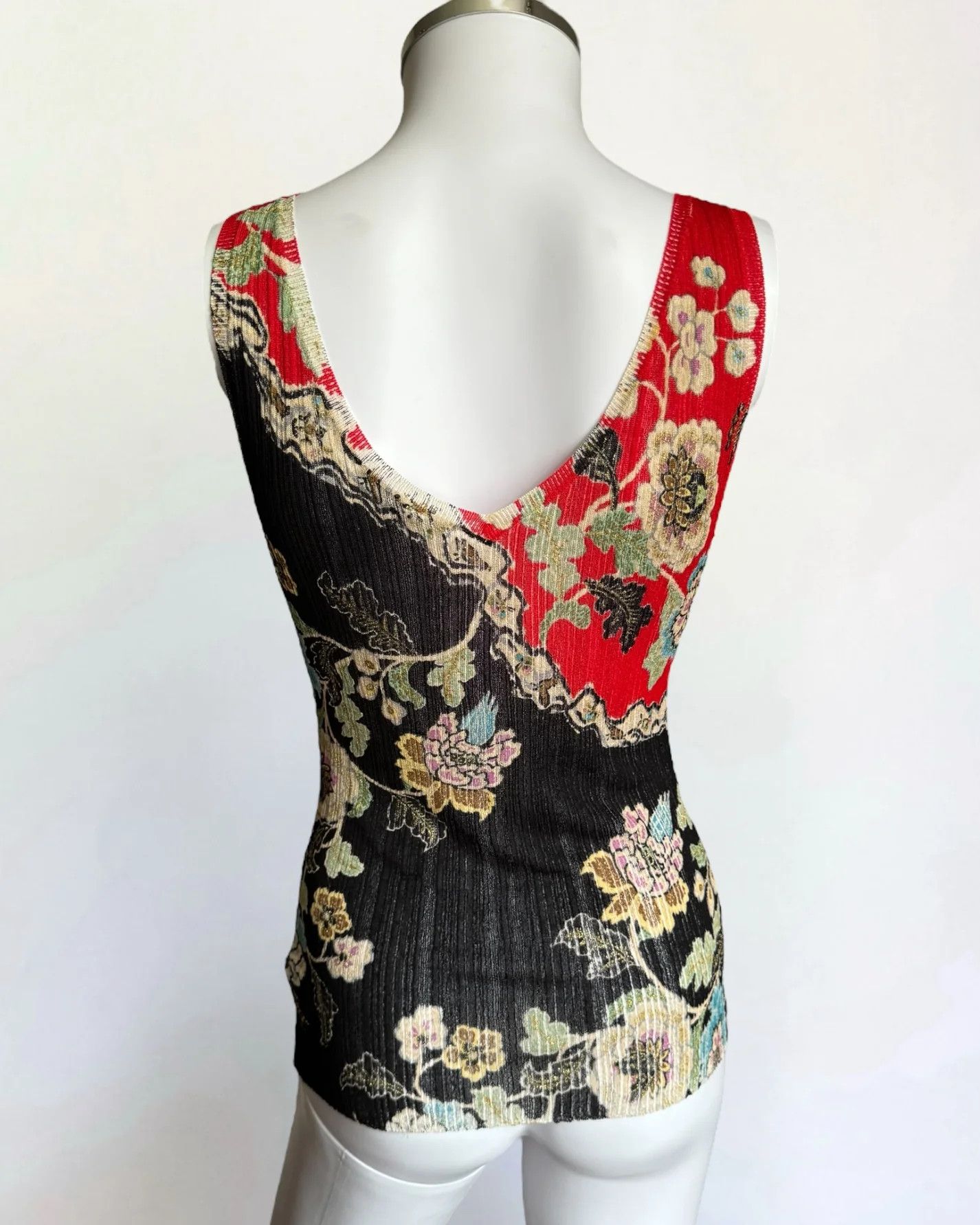 Roberto Cavalli Roberto Cavalli Chinoiserie Silk Tank, SS 2003 Size L / US 10 / IT 46 - 4 Thumbnail