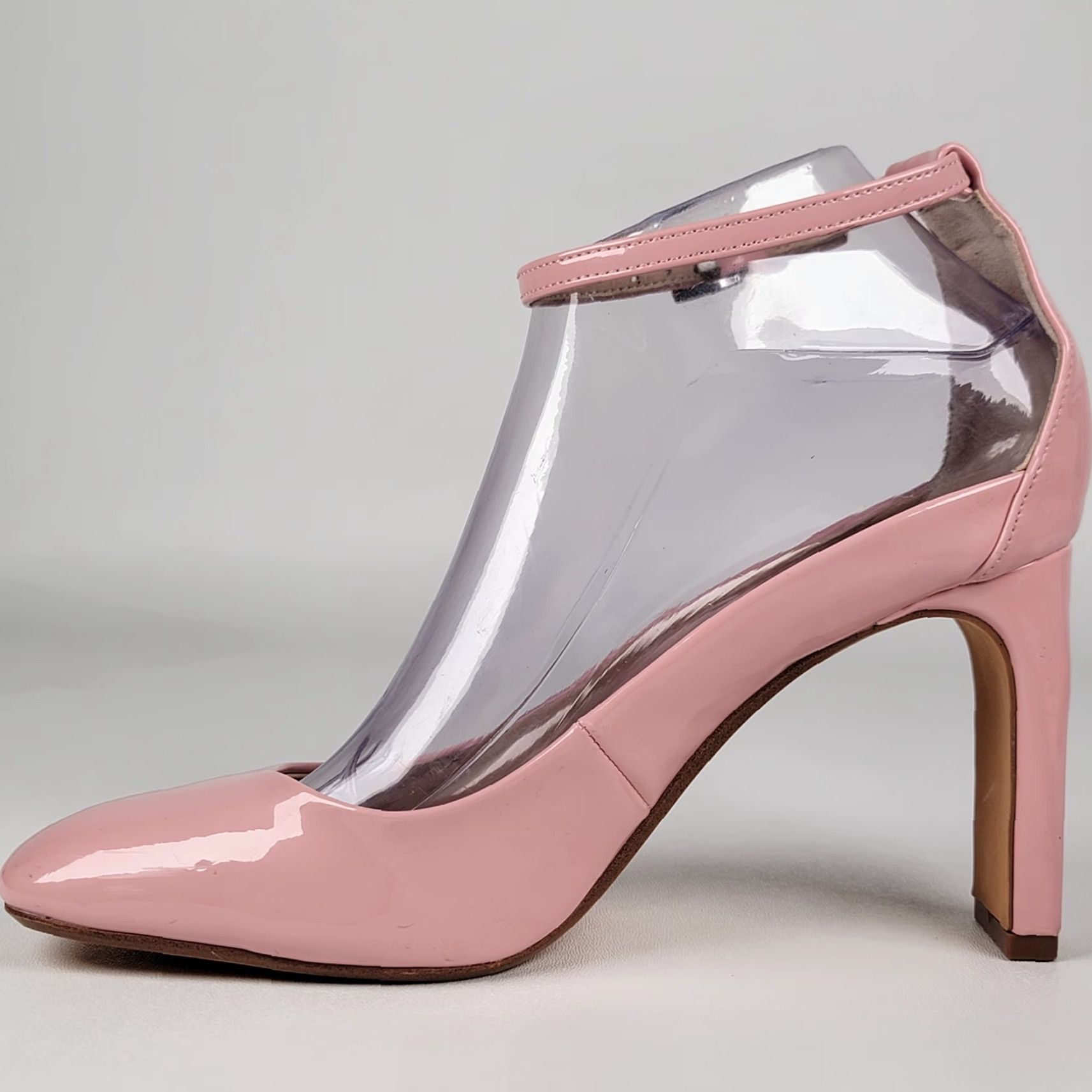 Bershka Bershka Women’s Blush Pink Strappy Heels Size 39/8.5 Sh o e Block Heel Patent Leather Party/Cocktail Womens Size US 9 / IT 39 - 5 Thumbnail