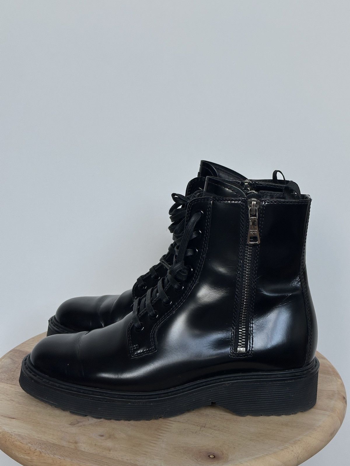 Designer × Prada Prada Leather Combat Boots Size US 6.5 / IT 36.5 - 2 Thumbnail