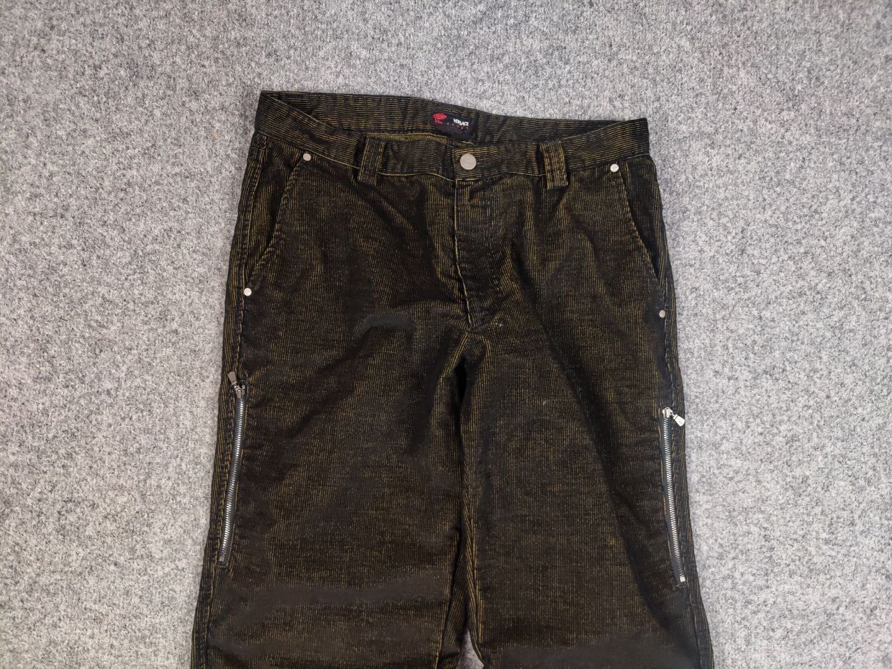 Versace 🔥 Vintage 90's Versace Corduroy Gradient fabric Zip Pants Size US 34 / EU 50 - 11 Thumbnail
