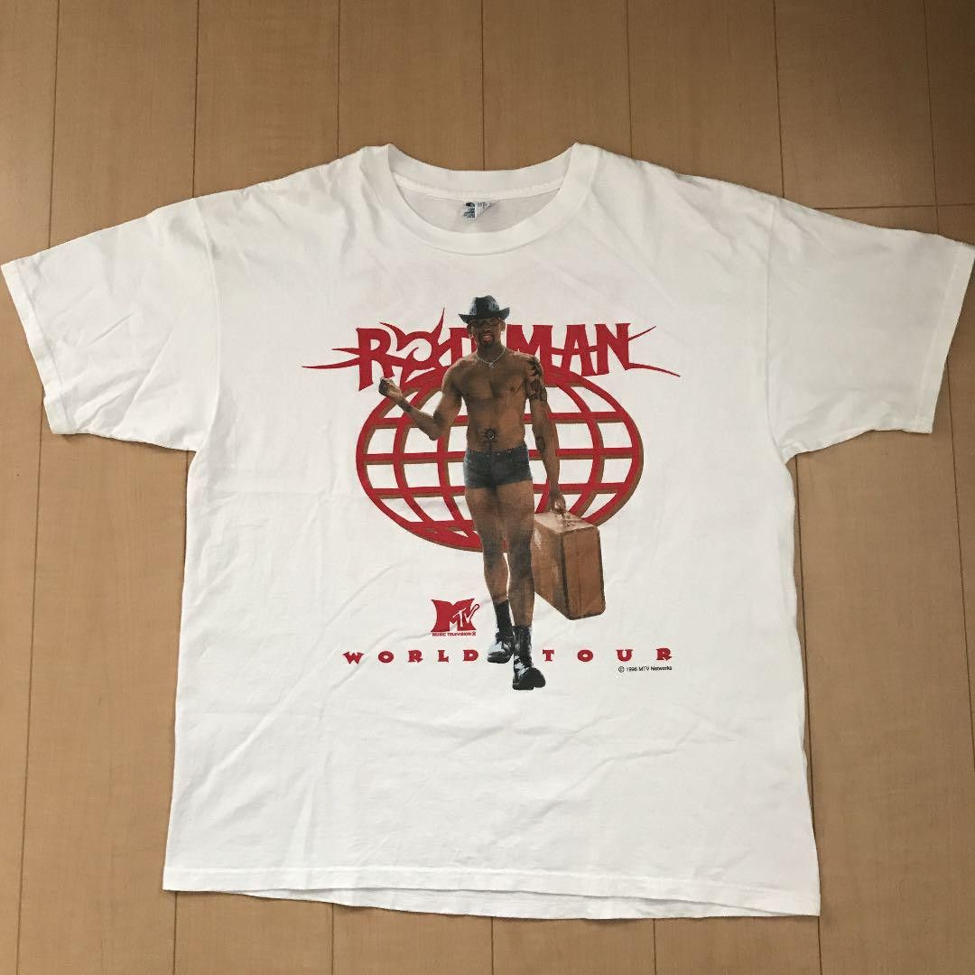 image of Champion Dennis Rodman Mtv World Tour Official Tee (1996) XL in White, Men's