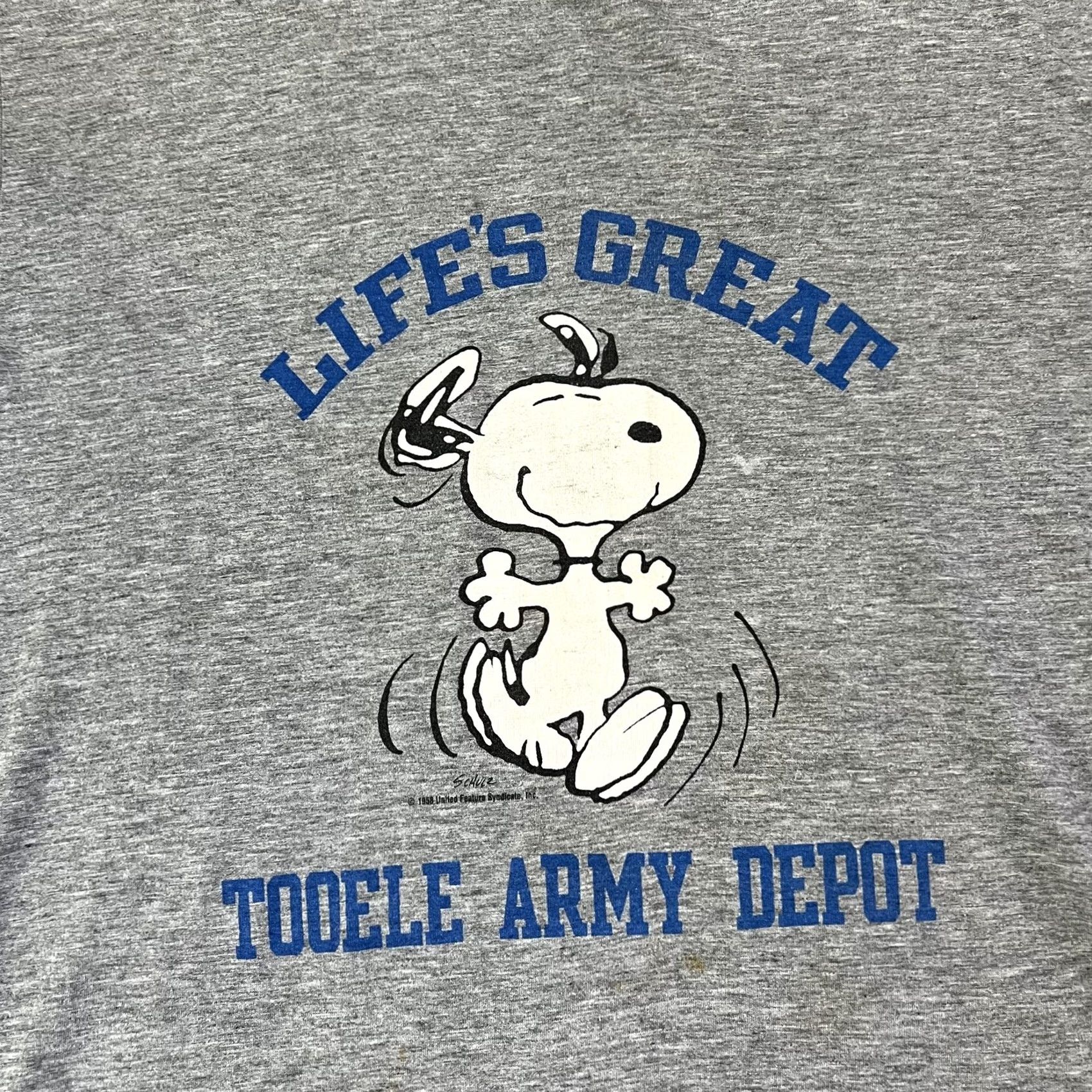 Peanuts Vintage Peanuts Snoopy Shirt Mens OS Sleep Gray Tooele Army Depot Tee Size US M / EU 48-50 / 2 - 3 Thumbnail