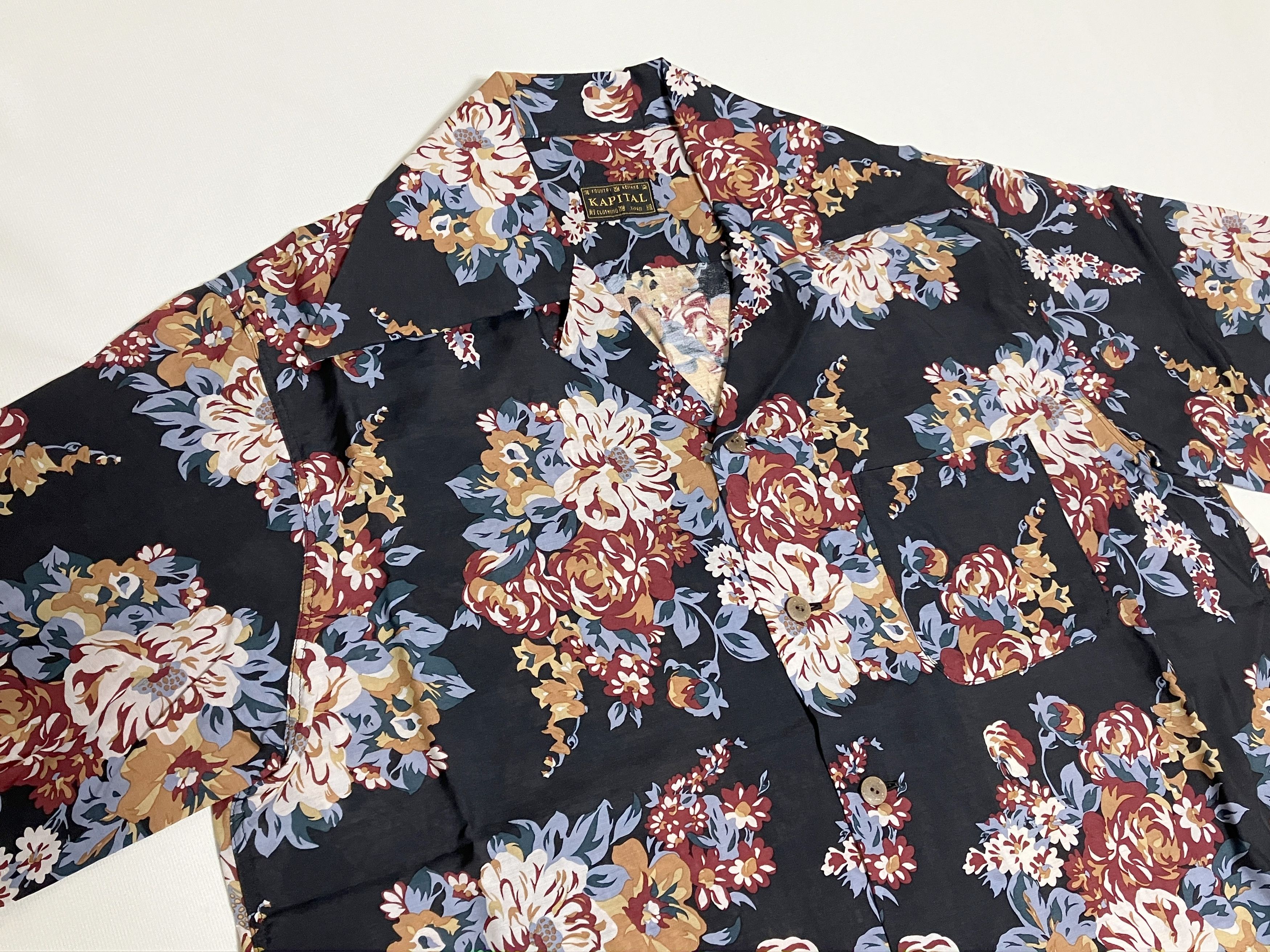 Kapital KAPITAL Silk rayon champetre Maria Mary aloha shirt black Size US L / EU 52-54 / 3 - 3 Thumbnail