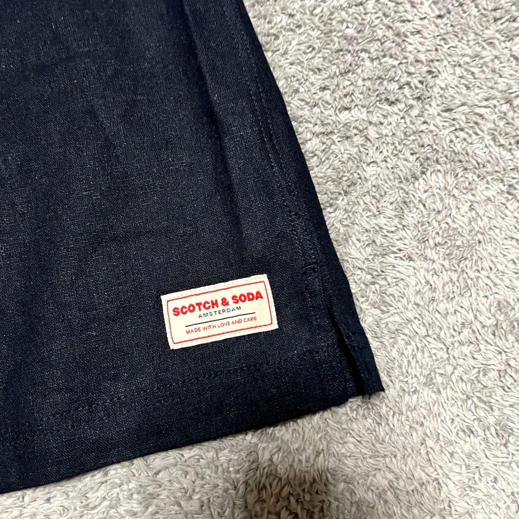 Scotch & Soda Scotch & Soda Shirt XL Blue Linen Blend Button Up Short Sleeve Woven Mens Size US XL / EU 56 / 4 - 2 Thumbnail
