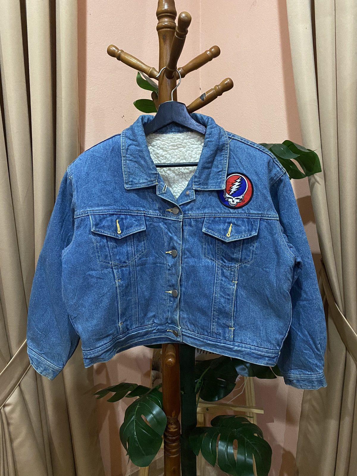 Japanese Brand VINTAGE CECILENE GRATEFUL DEAD CROP FUR DENIM TRUCKER JACKET Size M / US 6-8 / IT 42-44 - 1 Thumbnail