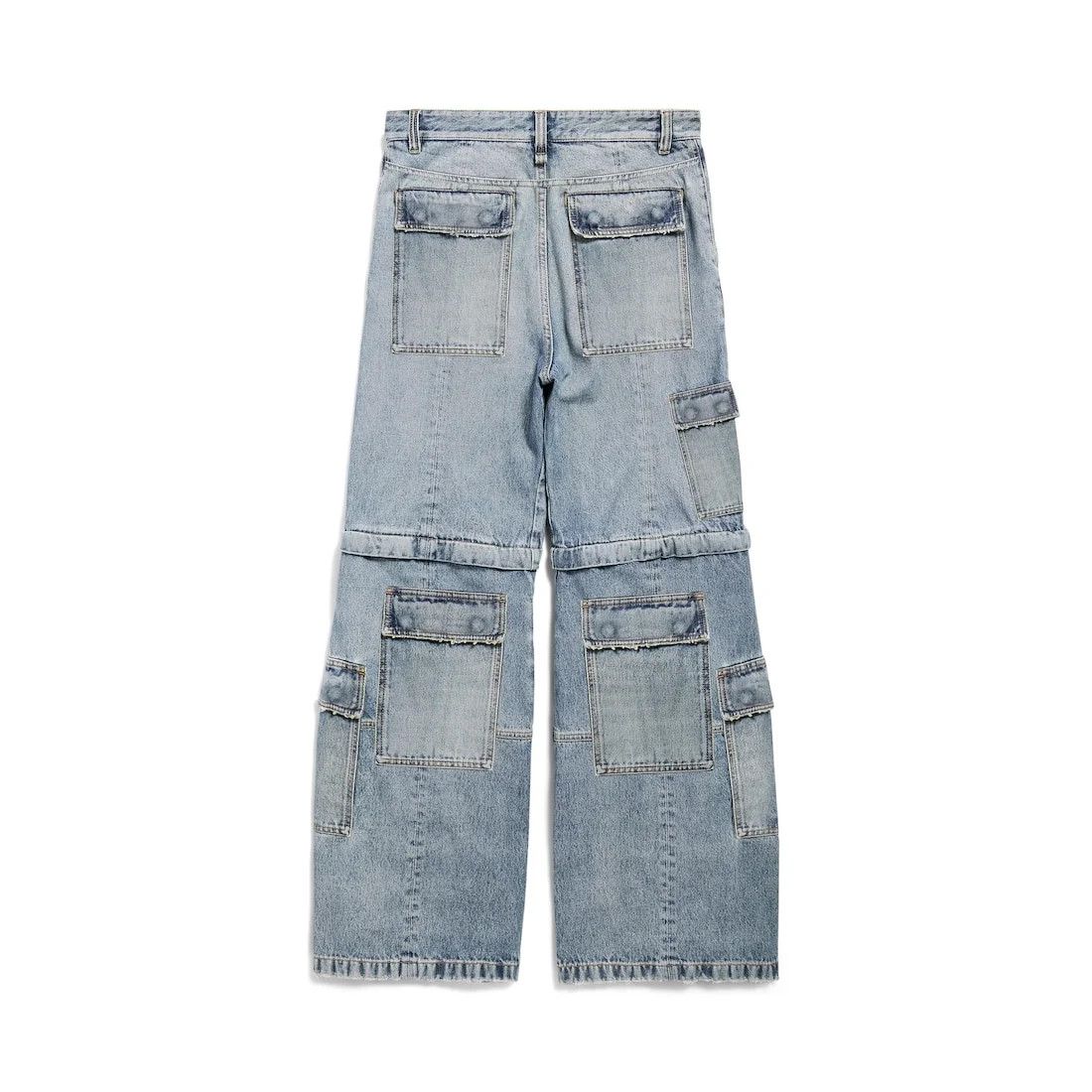 Balenciaga o1tr1nto0426 Flared Cargo Pants in Blue Size 28" / US 6 / IT 42 - 6 Thumbnail