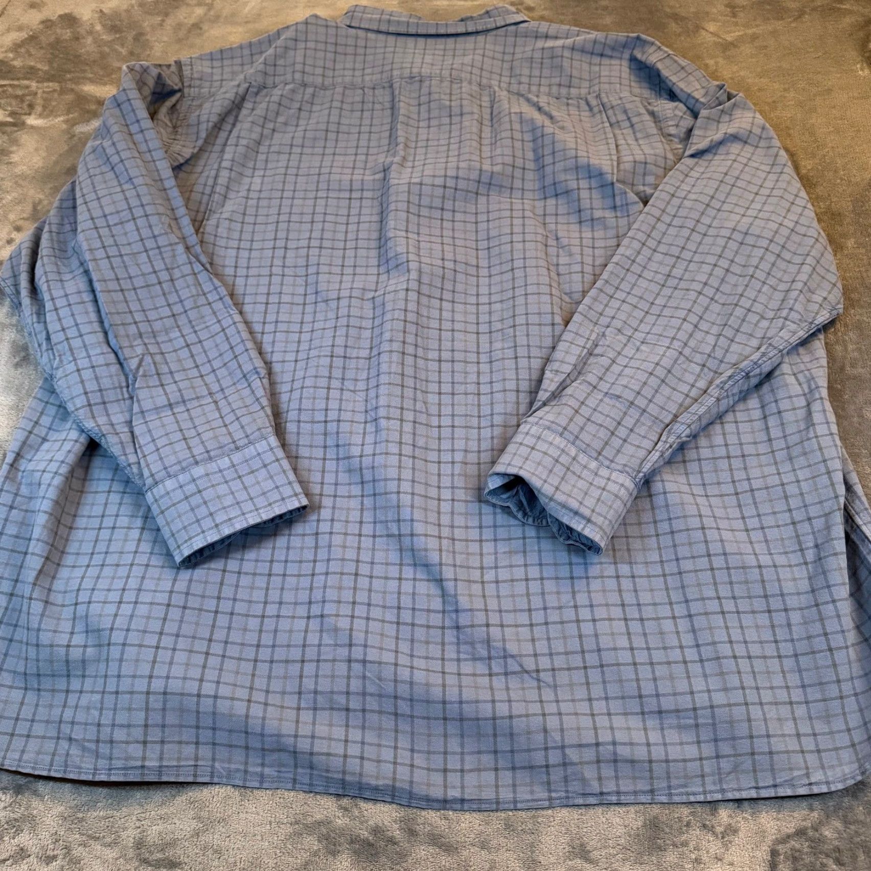 Cremieux Cremieux Blue Grey Grid Button-Down Shirt 100% Cotton Long Sleeve Mens 4XT NWT Size US XXL / EU 58 / 5 - 4 Thumbnail