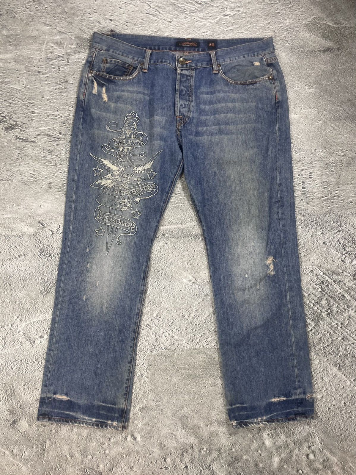 Ed Hardy Ed Hardy Christian Audigier vintage jeans big logo pants Size US 40 / EU 56 - 4 Thumbnail