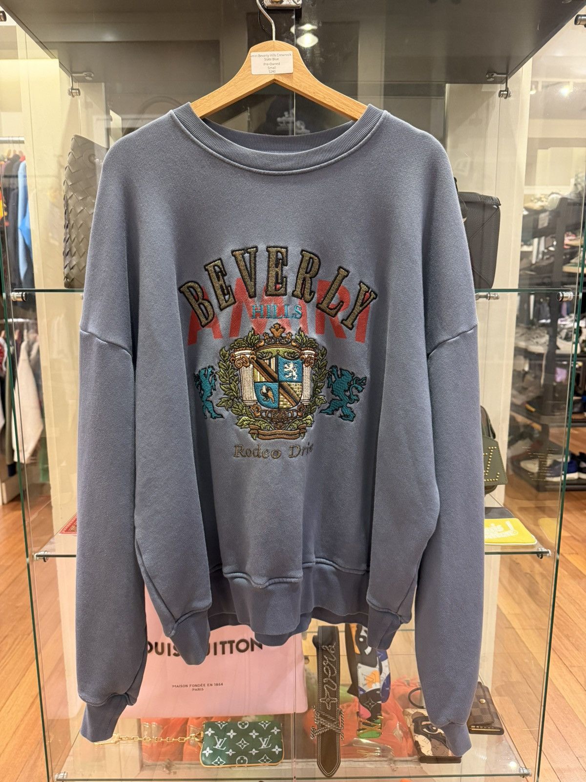 Amiri Amiri Beverly Hills Crewneck - Slate Blue Size US S / EU 44-46 / 1 - 1 Thumbnail
