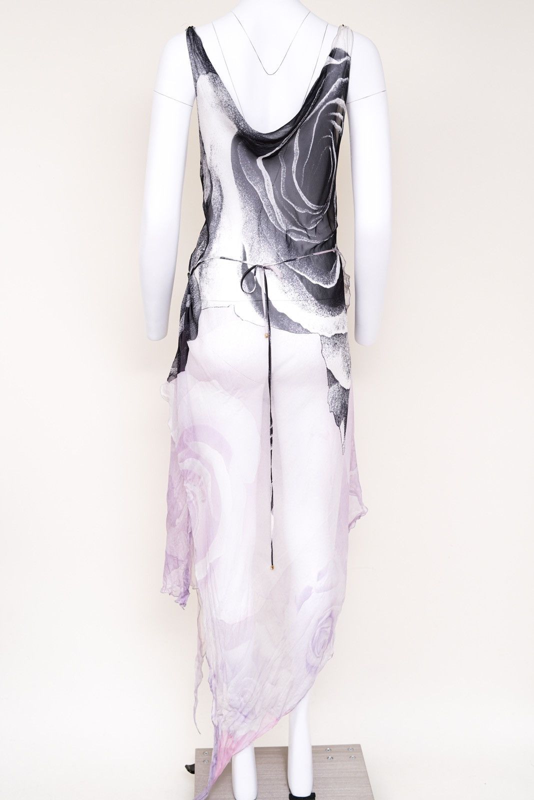 Roberto Cavalli Roberto Cavalli S/S 2000 Runway Sheer Black Roses Wrap Dress Size M / US 6-8 / IT 42-44 - 5 Thumbnail