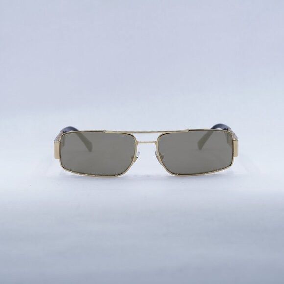 Versace Versace VE2257 10025A Sunglasses Gold Rectangle Frame Size ONE SIZE - 3 Thumbnail