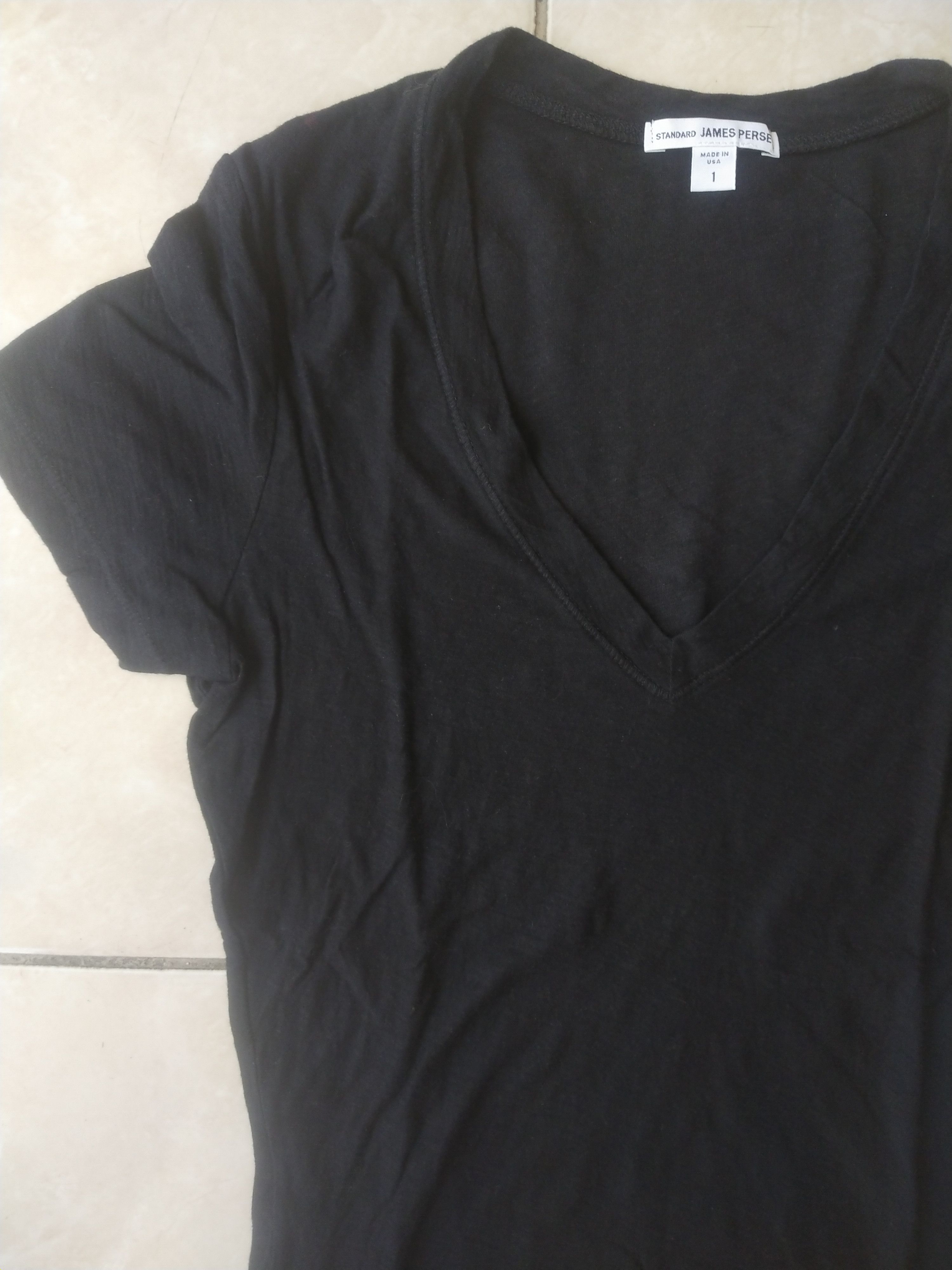 James Perse James Perse Standard Black V-Neck T-Shirt Made in USA Size S / US 4 / IT 40 - 2 Thumbnail