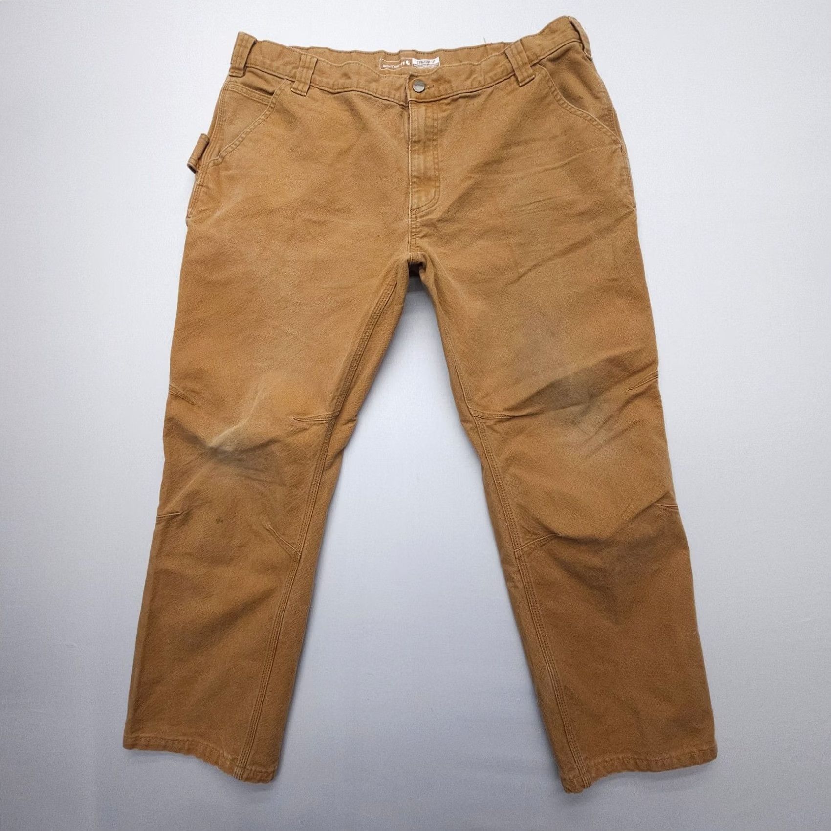 Carhartt Carhartt Mens Rugged Flex Carpenter Pants Straight Duck 40 x 26 Brown Canvas 5-Pocket Regular Inseam 26 Front Flat Front Shoes? Size US 40 / EU 56 - 2 Thumbnail