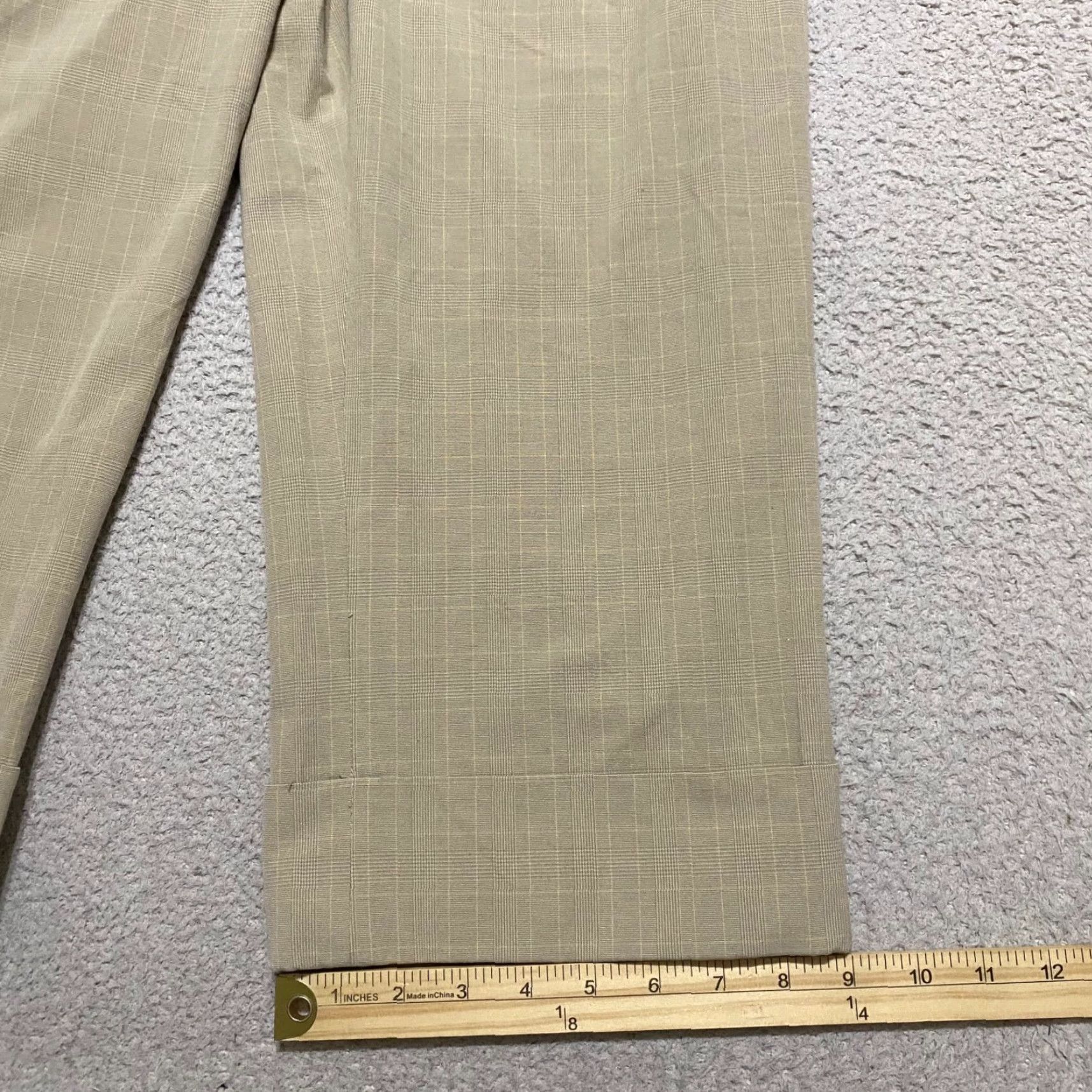 Apt. 9 Apt. 9 Womens Pants Beige Plaid Wide-Leg Cropped High Rise 12 Casual Business Travel Distinctive Pockets Womens Size 34" / US 12 / IT 48 - 4 Thumbnail