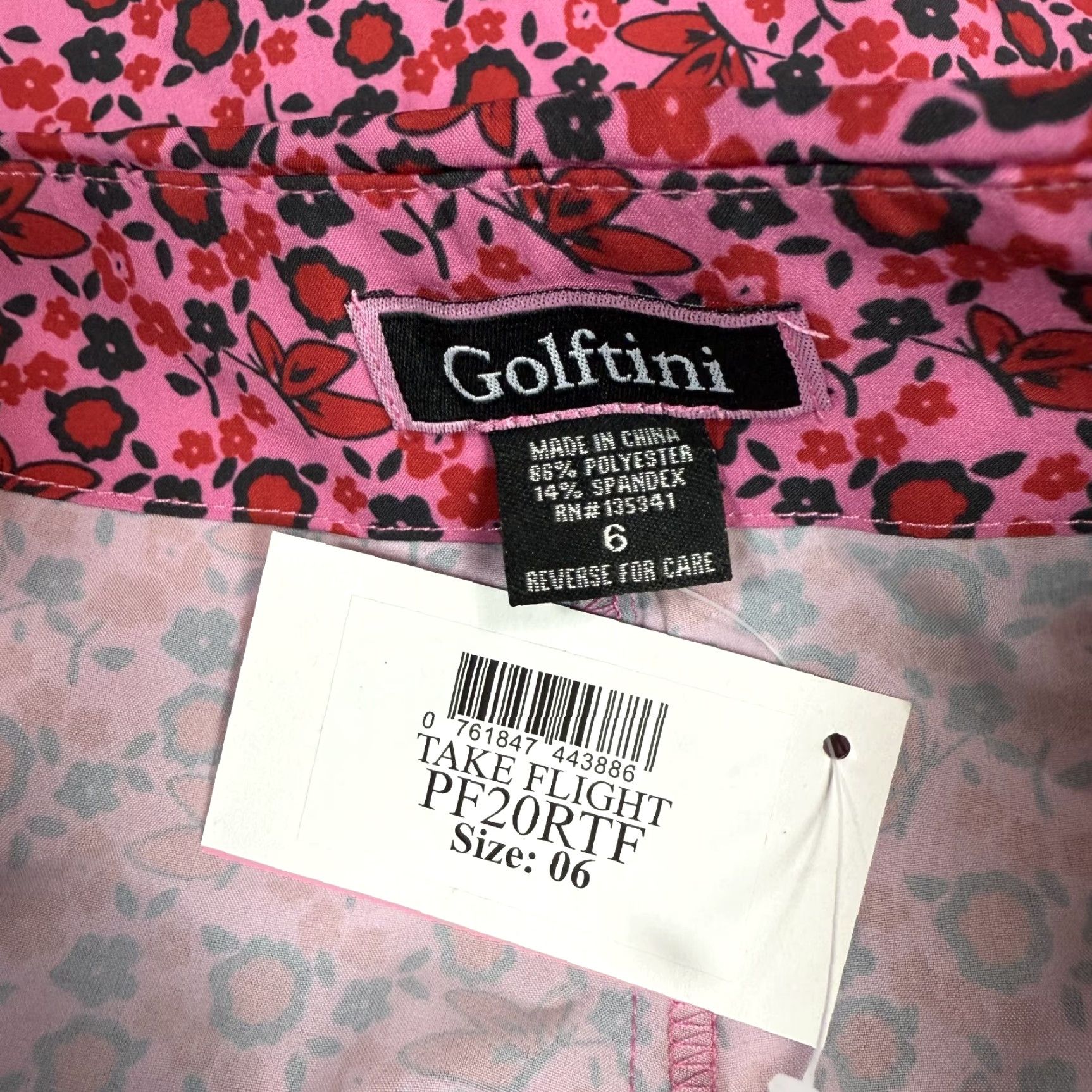 Pinko Golftini Women's Pink Skort Skirt Golf Active Microfloral Butterfly Sz 6 NWT Size 28" / US 6 / IT 42 - 6 Thumbnail