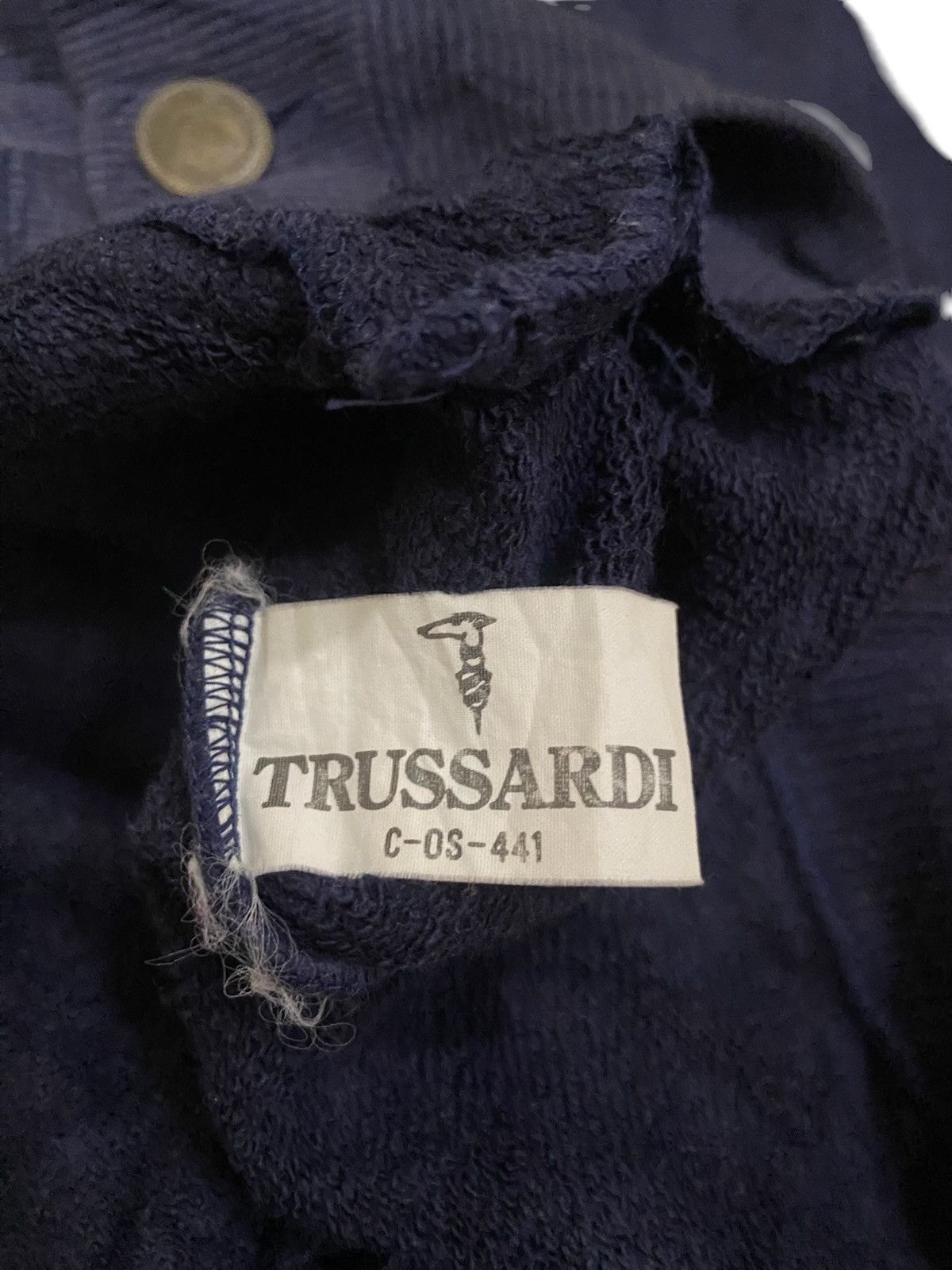 Trussardi × Vintage Vintage Trussardi Spellout Cardigan Sweatshirt Size US XL / EU 56 / 4 - 4 Thumbnail