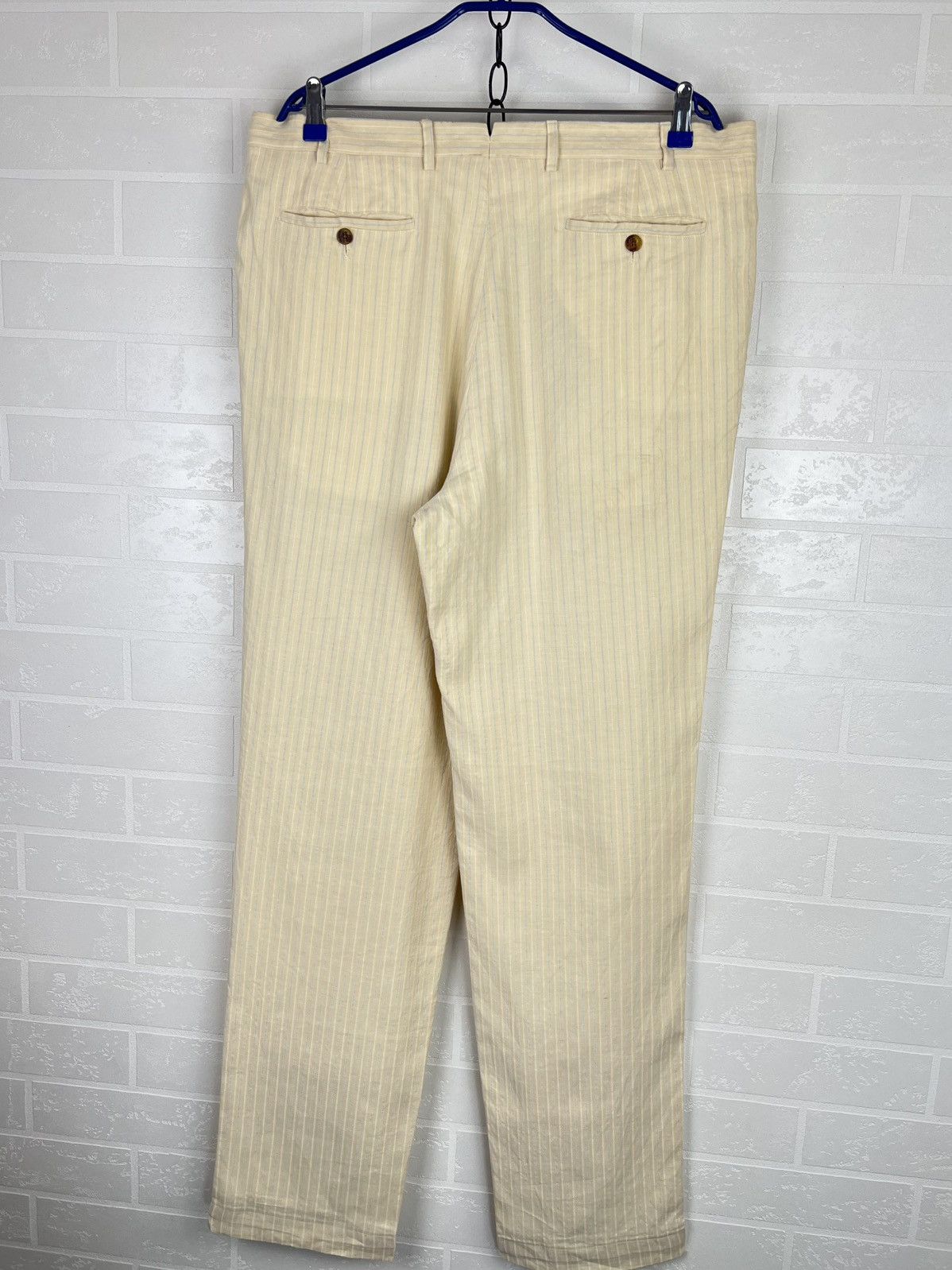 Loro Piana LORO PIANA Pants Chino Trousers Striped Lino Cotton Men's Size US 40 / EU 56 - 15 Thumbnail