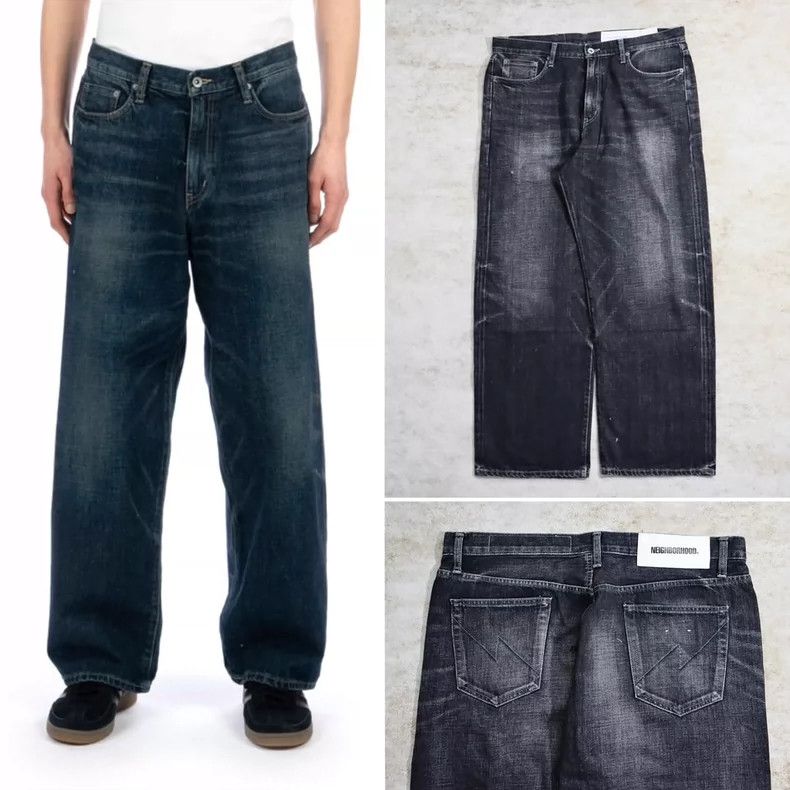 Neighborhood 24SS Washed Wide Jeans XL - dmc