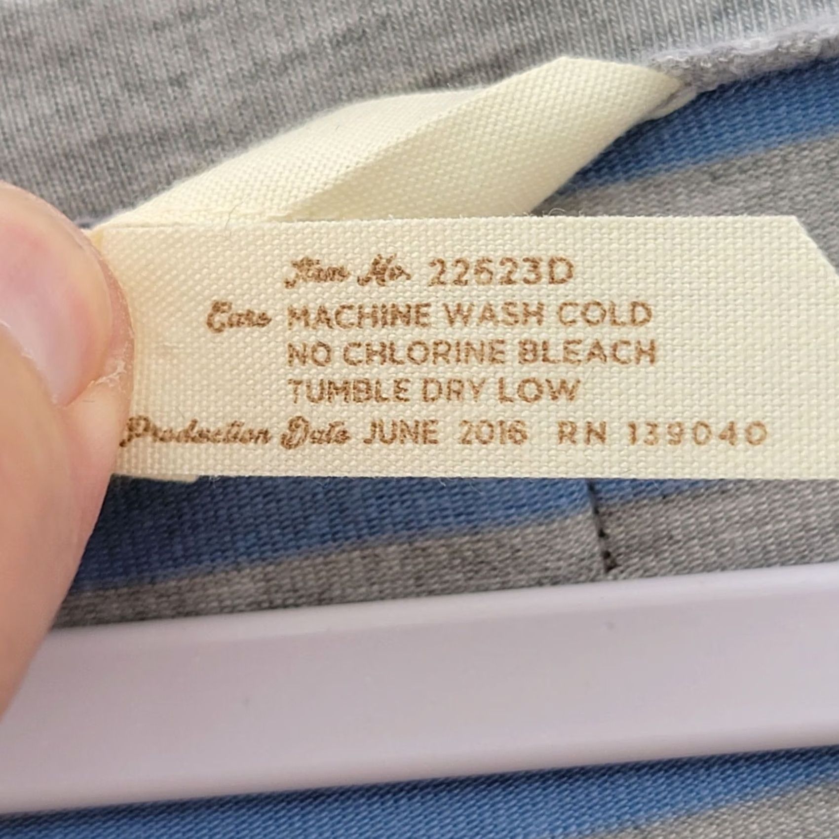 Vintage VINTAGE Matilda Jane Her Majesty Dress Jersey Handkerchief Hem Striped Blue Gray Sz S Midi 3/4 Sleeve Scoop Neck Womens Size S / US 4 / IT 40 - 6 Thumbnail