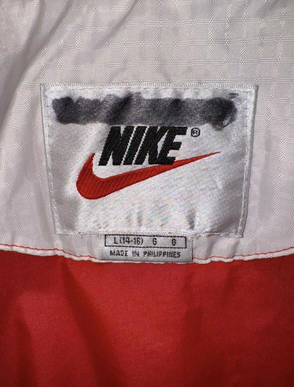 Nike Vintage Nike Team 90s Red Full Zip Windbreaker Jacket Kids L Size ONE SIZE - 8 Thumbnail