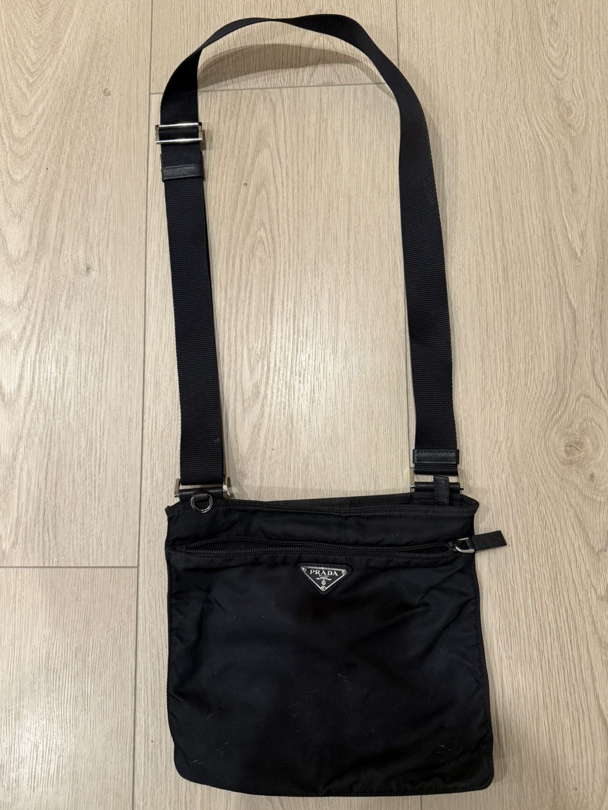 Prada Prada Black Nylon Logo Flat Messenger Size ONE SIZE - 1 Thumbnail