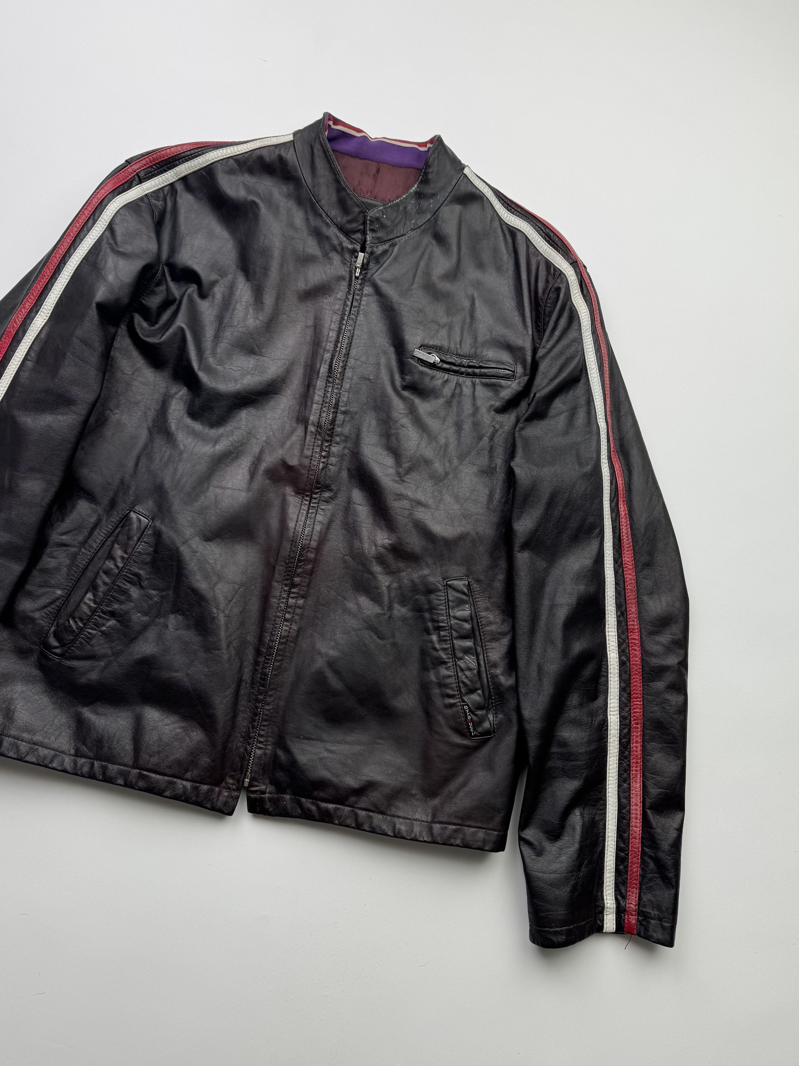 Vintage Vintage Leather Racing Style Jacket B503(V219)E2 Size US XXL / EU 58 / 5 - 3 Thumbnail