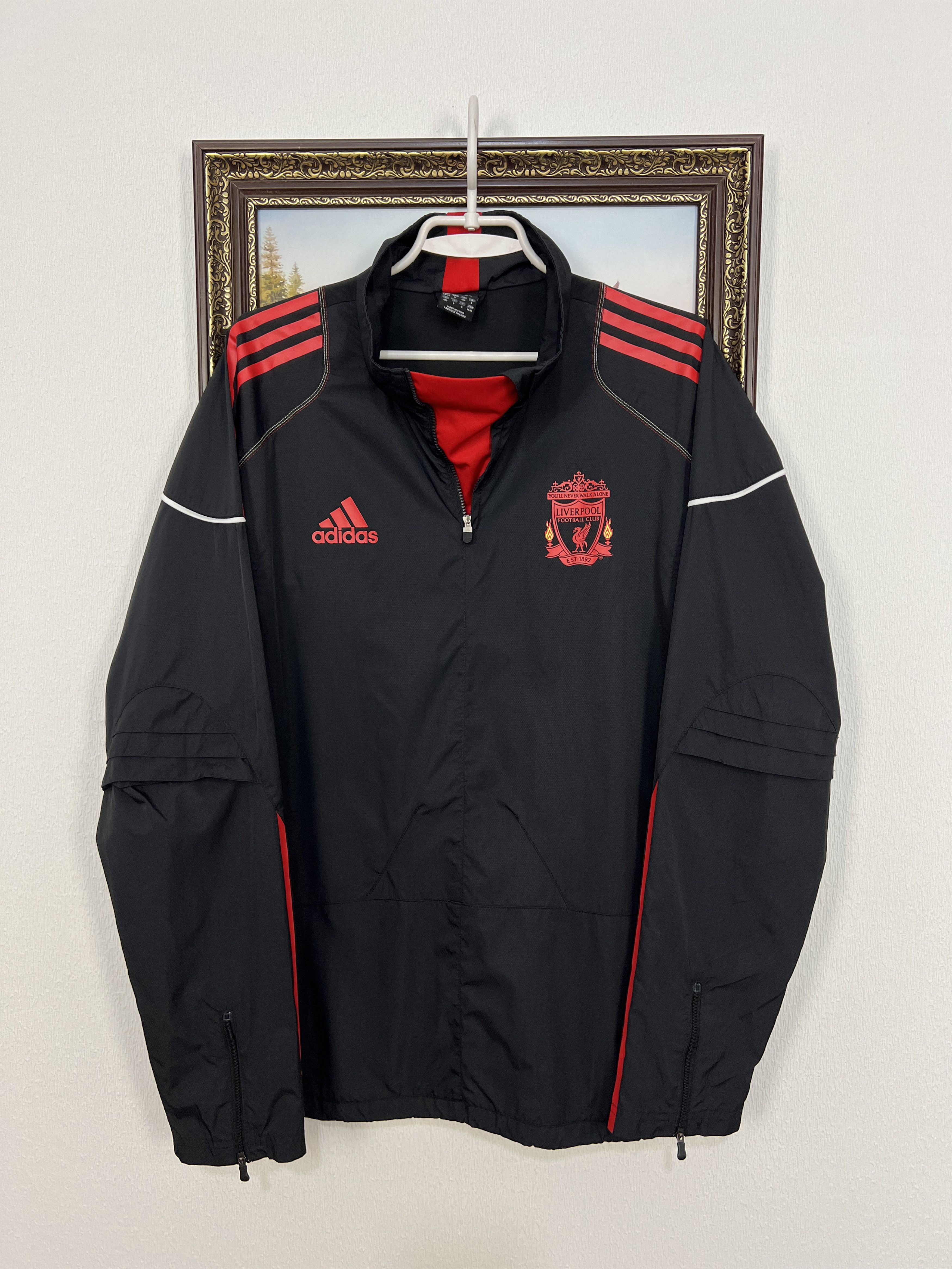 Adidas Vintage Adidas Liverpool Football Train Black Jacket Soccer Size US M / EU 48-50 / 2 - 1 Thumbnail