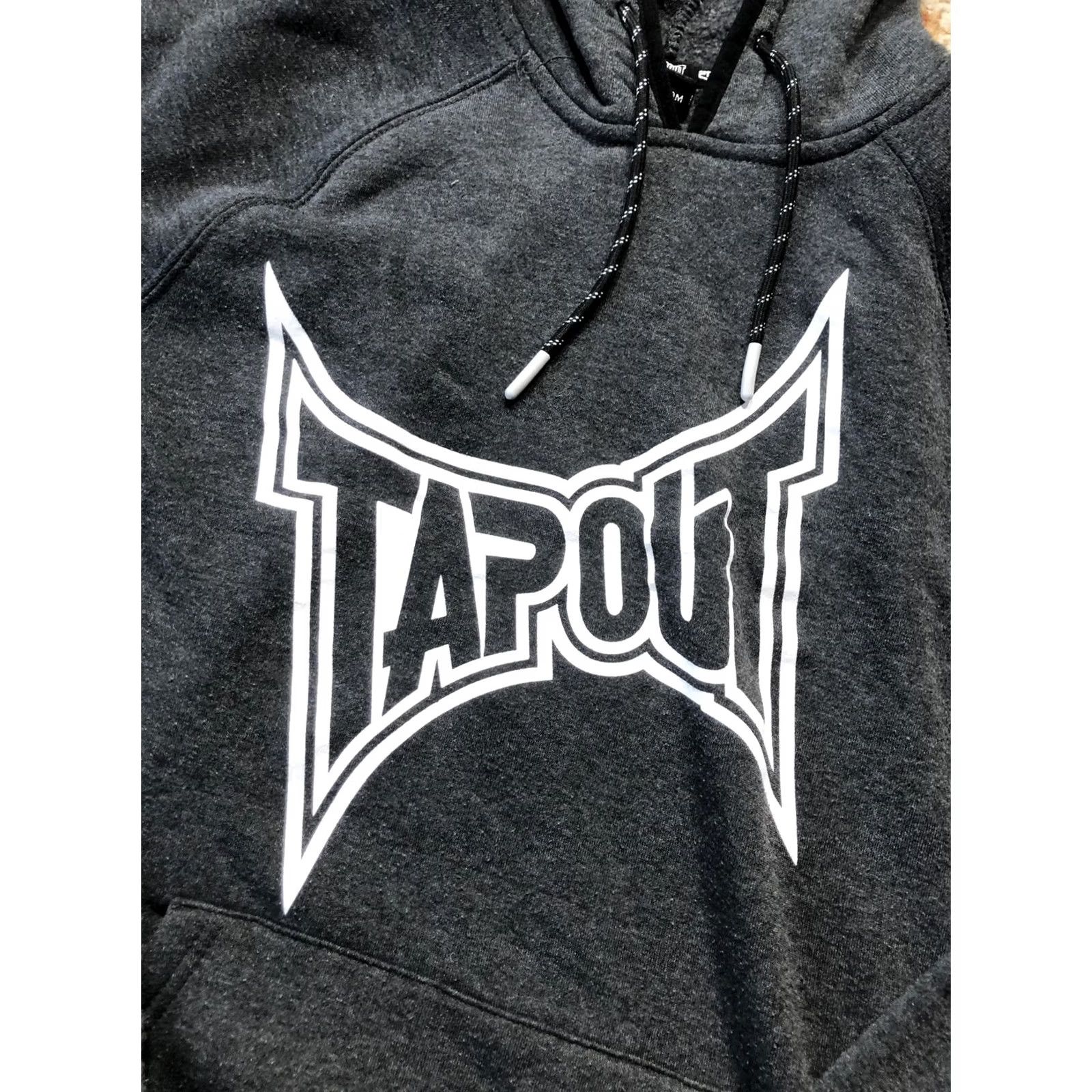 Tapout Tapout Hoodie Mens Large Gray Fleece Pullover Graphic Logo Sweatshirt Crew Neck Pocket Long Sleeve Size US L / EU 52-54 / 3 - 3 Thumbnail