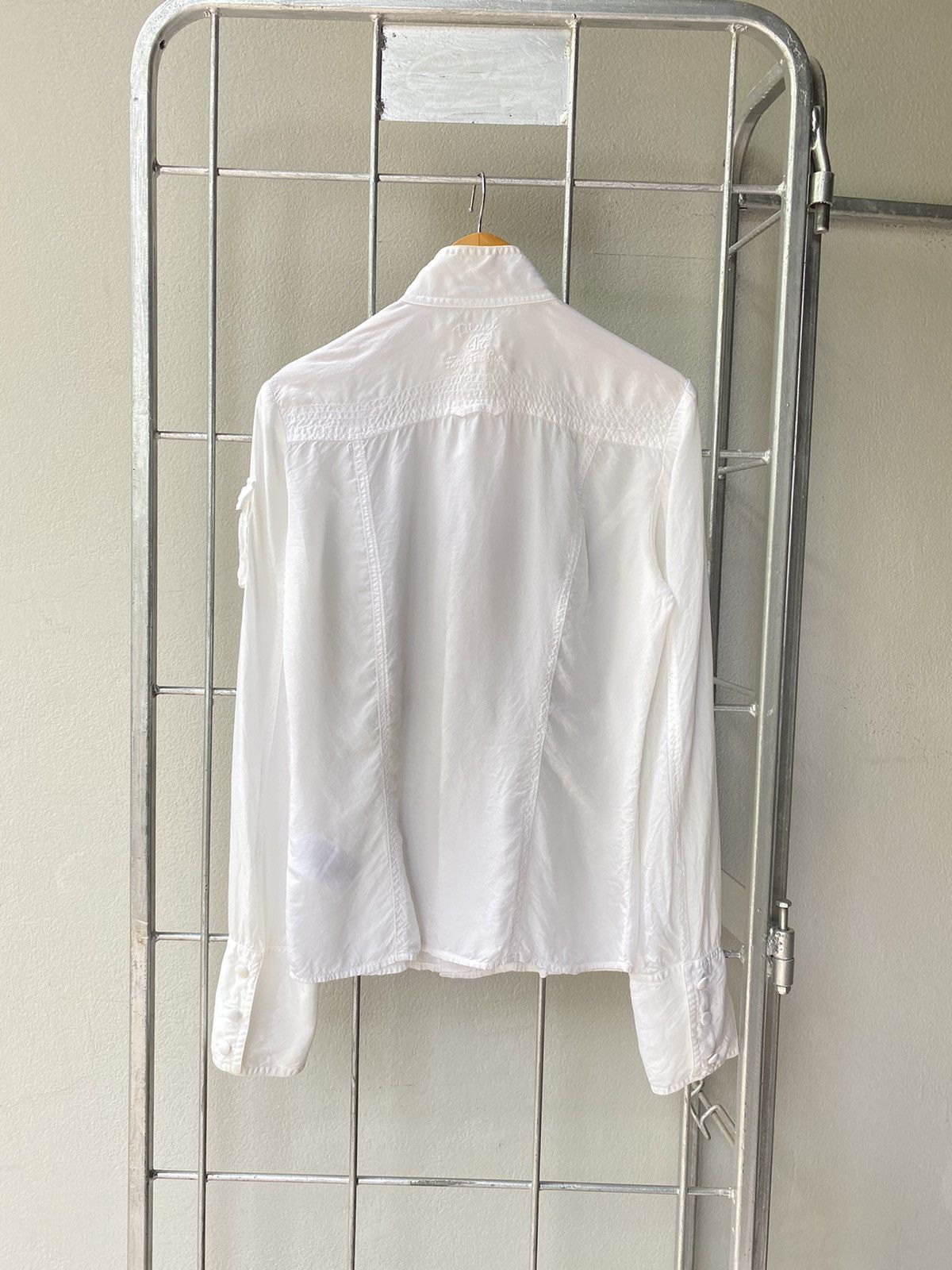 Diesel DIESEL White High-Collar Blouse Shirt Size S / US 4 / IT 40 - 2 Thumbnail