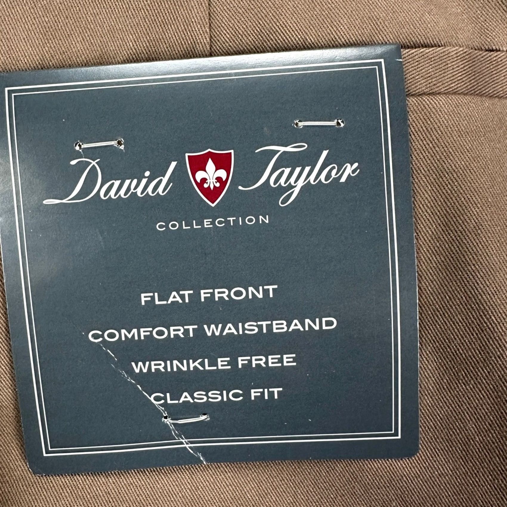 Vintage David Taylor Pants Khaki Men 42X30 Brown Flat Front Classic Fit Chino Casual NEW Size US 42 / EU 58 - 2 Thumbnail