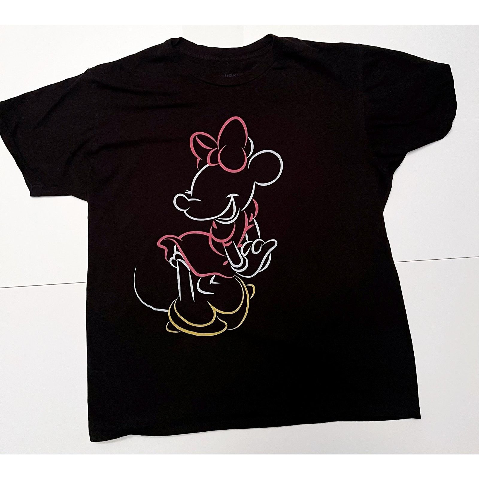 Disney Disney Minnie Mouse Neon Silhouette Black Shirt Size L / US 10 / IT 46 - 1 Thumbnail