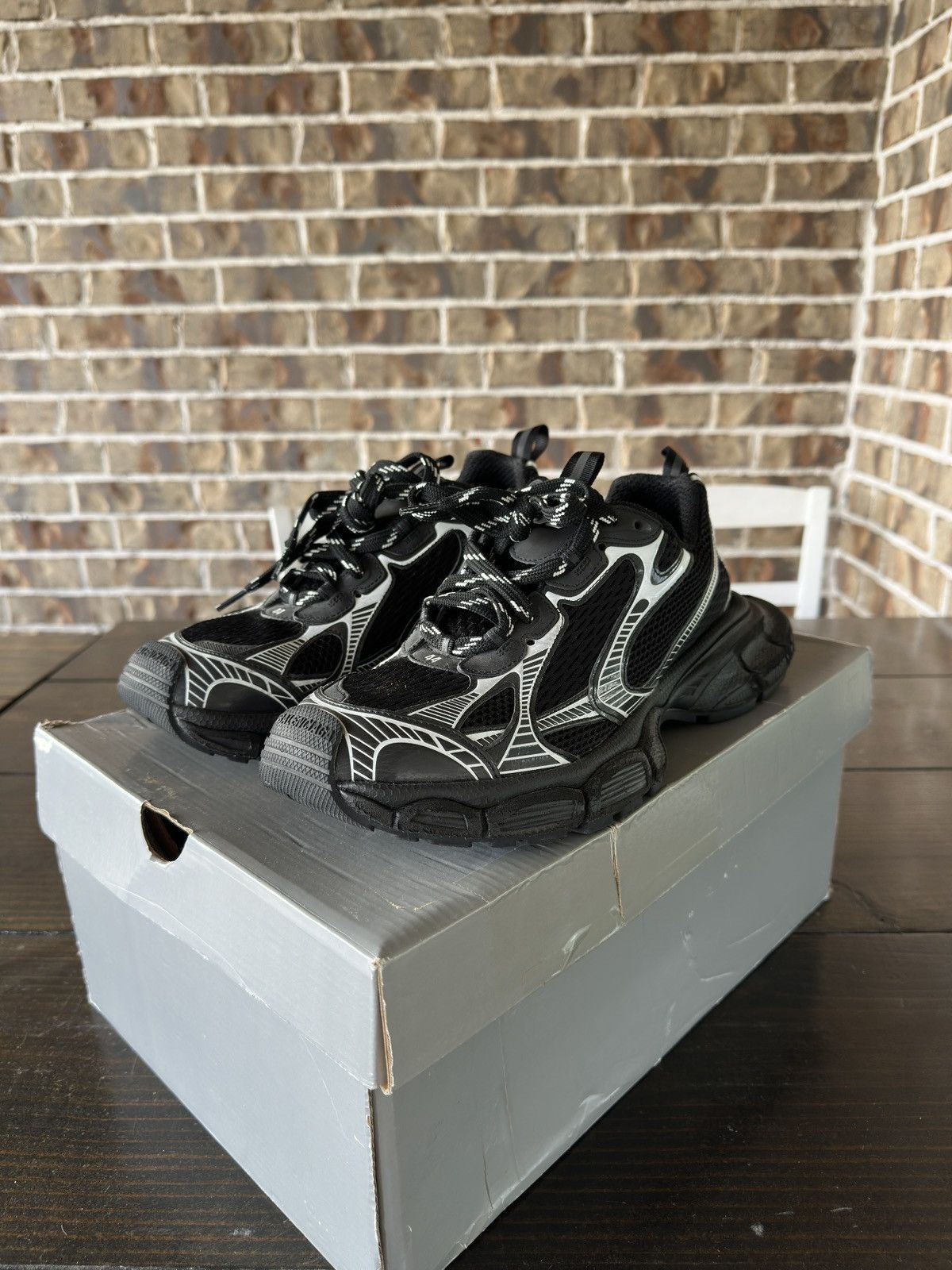 Balenciaga Balenciaga 3XL Sneakers Black Silver Size US 11 / EU 44 - 1 Thumbnail