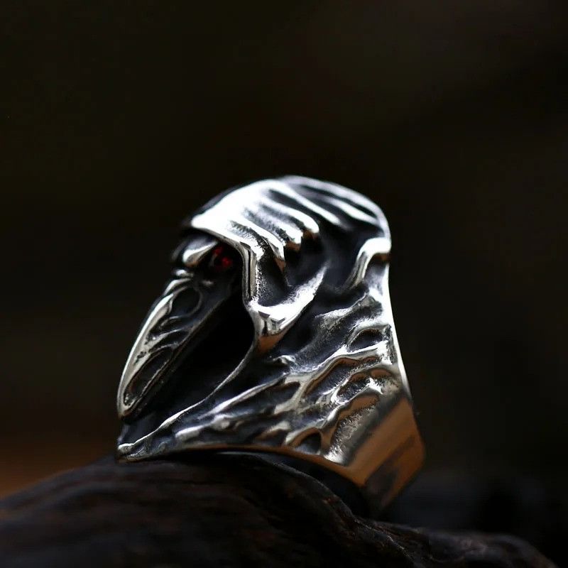 Jewelry × Vintage Crow Skull Zircon Ring Size ONE SIZE - 1 Thumbnail