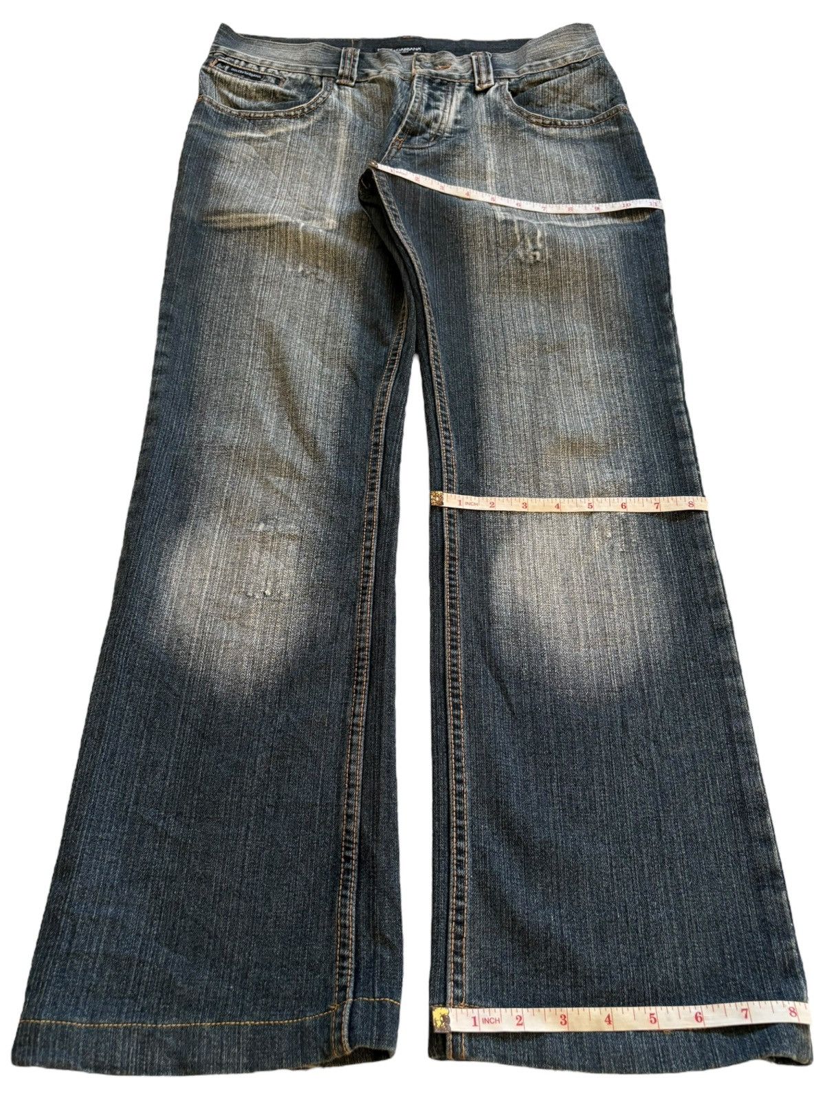 Dolce & Gabbana Vintage Dolce & Gabbana Mud Wash Spell Out Bootcut Jeans Size US 33 - 14 Thumbnail