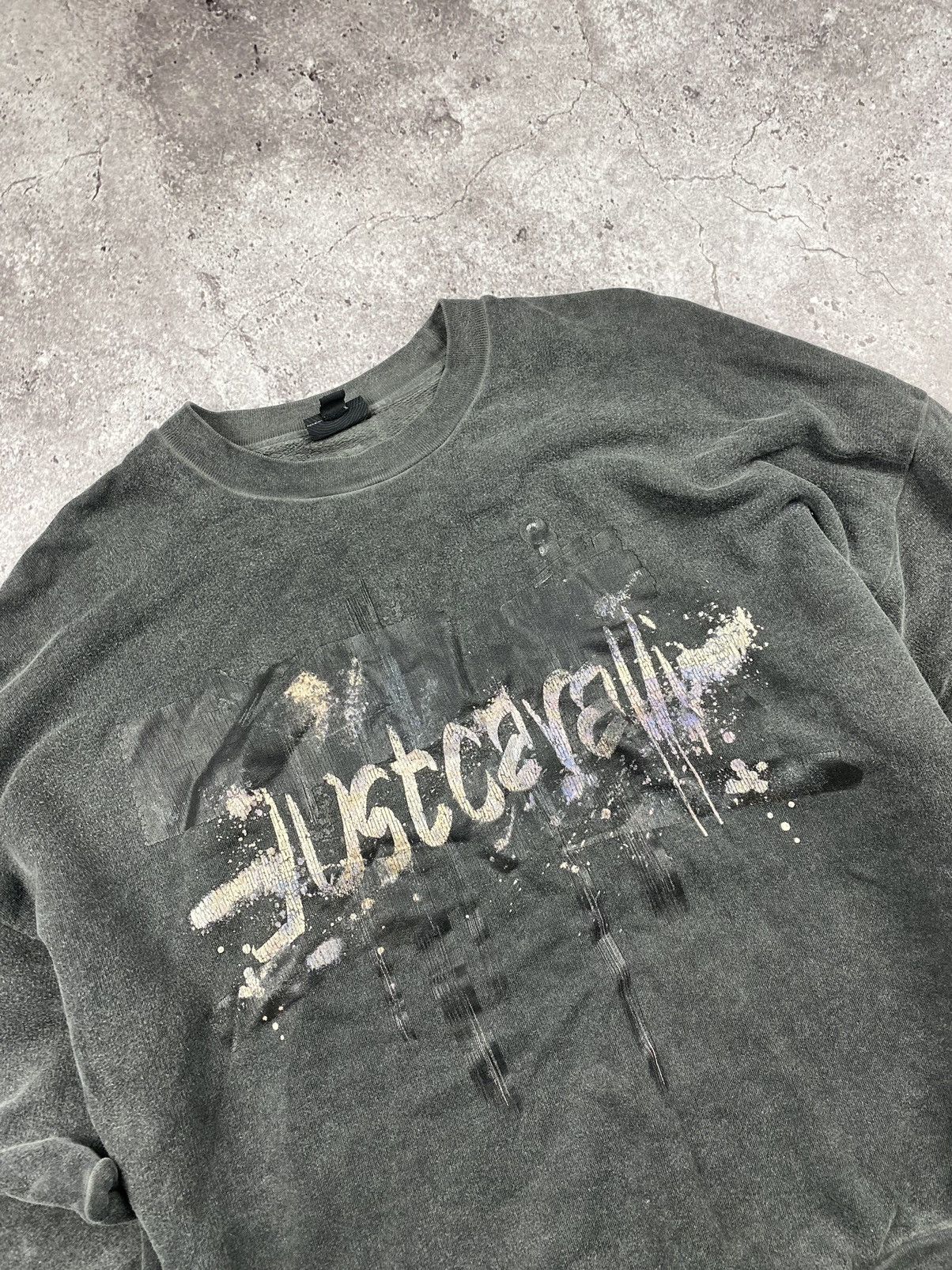 Japanese Brand × Just Cavalli × Vintage 90's Cavalli Contrast Graphic Sweatshirt Japan washed gray Size US L / EU 52-54 / 3 - 2 Thumbnail
