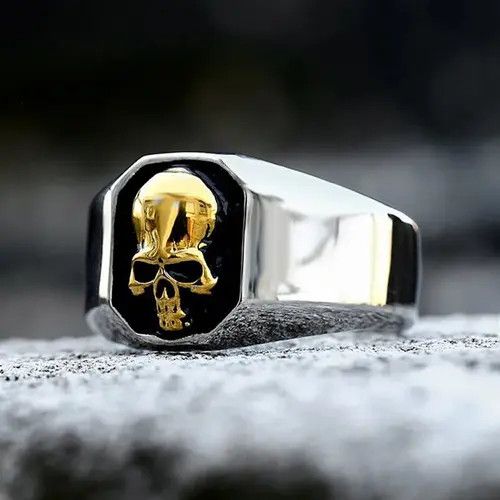 Other Silver / Gold Skull Head Ring ( size 7-13 ) Size ONE SIZE - 4 Thumbnail
