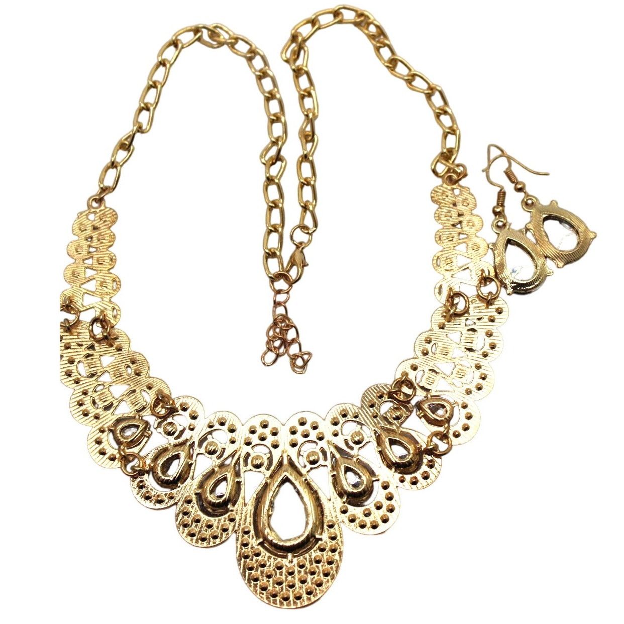 Other Ruby Red & Clear Tear Drop Rhinestone Necklace & Earring Set Size ONE SIZE - 2 Thumbnail
