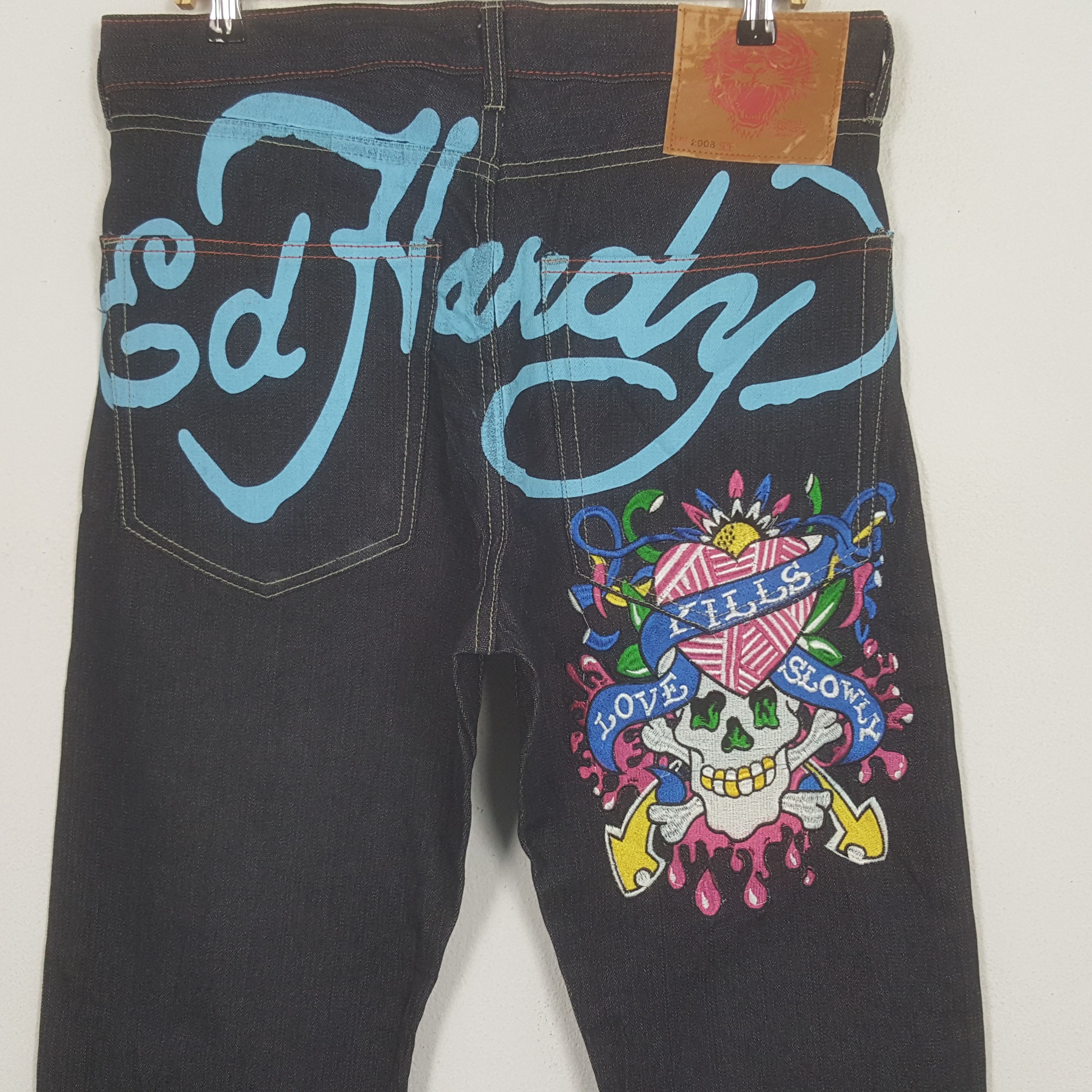 Christian Audigier × Ed Hardy × Vintage Vintage Ed Hardy by Christian Audiger Baggy Denim Jeans Size US 36 / EU 52 - 2 Thumbnail