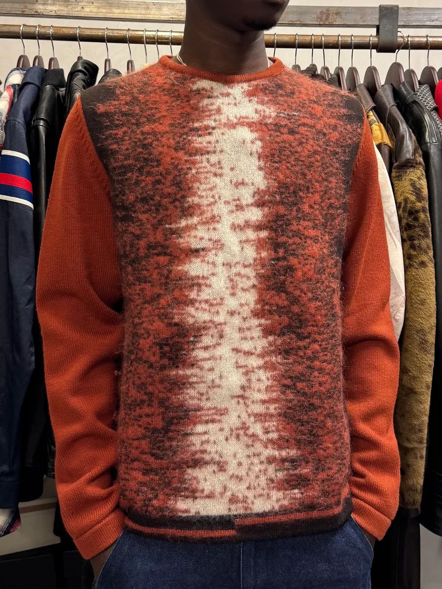 Salvatore Ferragamo 1990s Ferragamo Red Mohair Crewneck Sweater Size US M / EU 48-50 / 2 - 2 Thumbnail