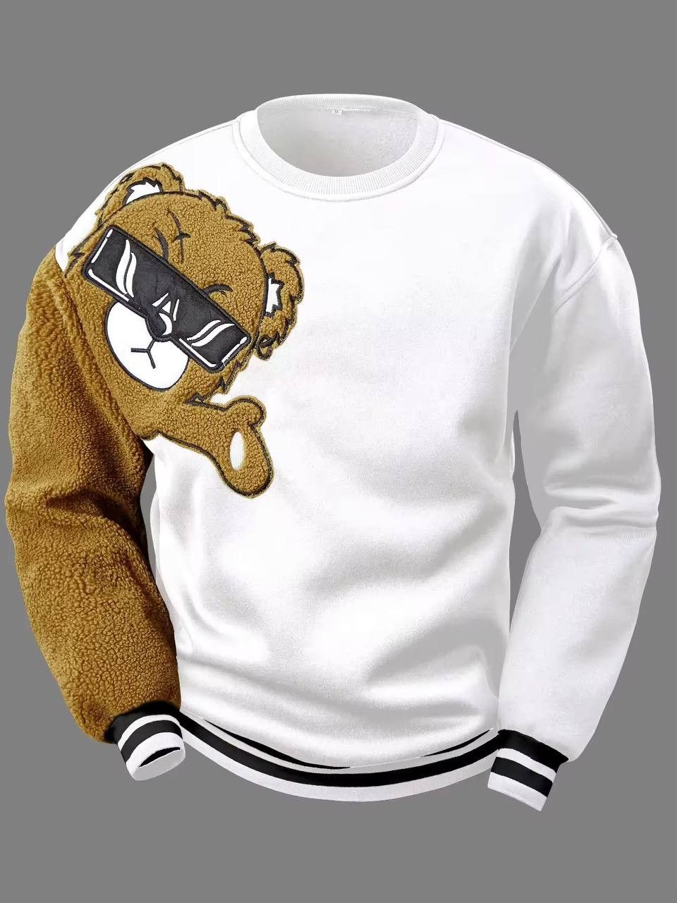 Japanese Brand × Vintage fur sleeve sweatshirt with bear style Size US L / EU 52-54 / 3 - 2 Thumbnail