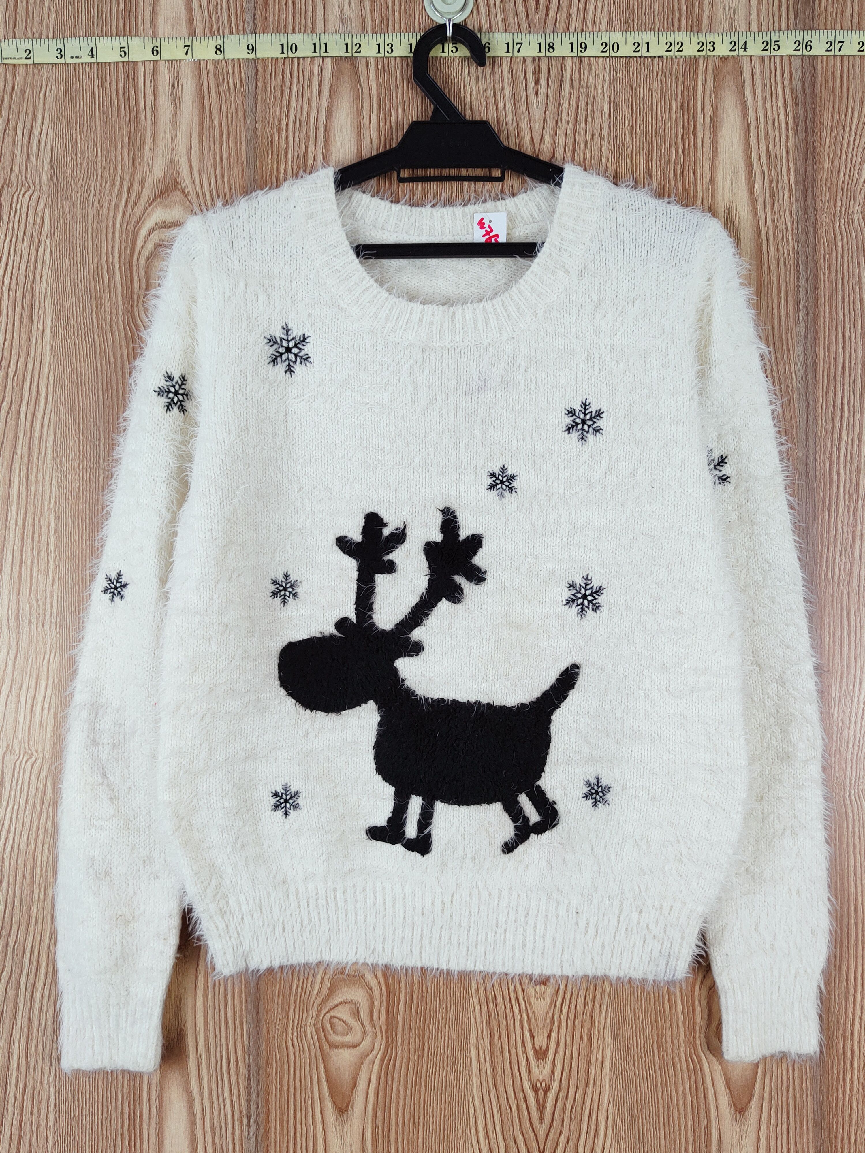 Japanese Brand Japan christmas deer Shag Shaggy Fur Mohair Knitwear #W767 Size M / US 6-8 / IT 42-44 - 1 Thumbnail