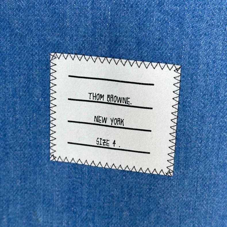 Thom Browne Thom Browne Denim blue classic four-bar shirt jacket 2505-N Size US XL / EU 56 / 4 - 6 Thumbnail