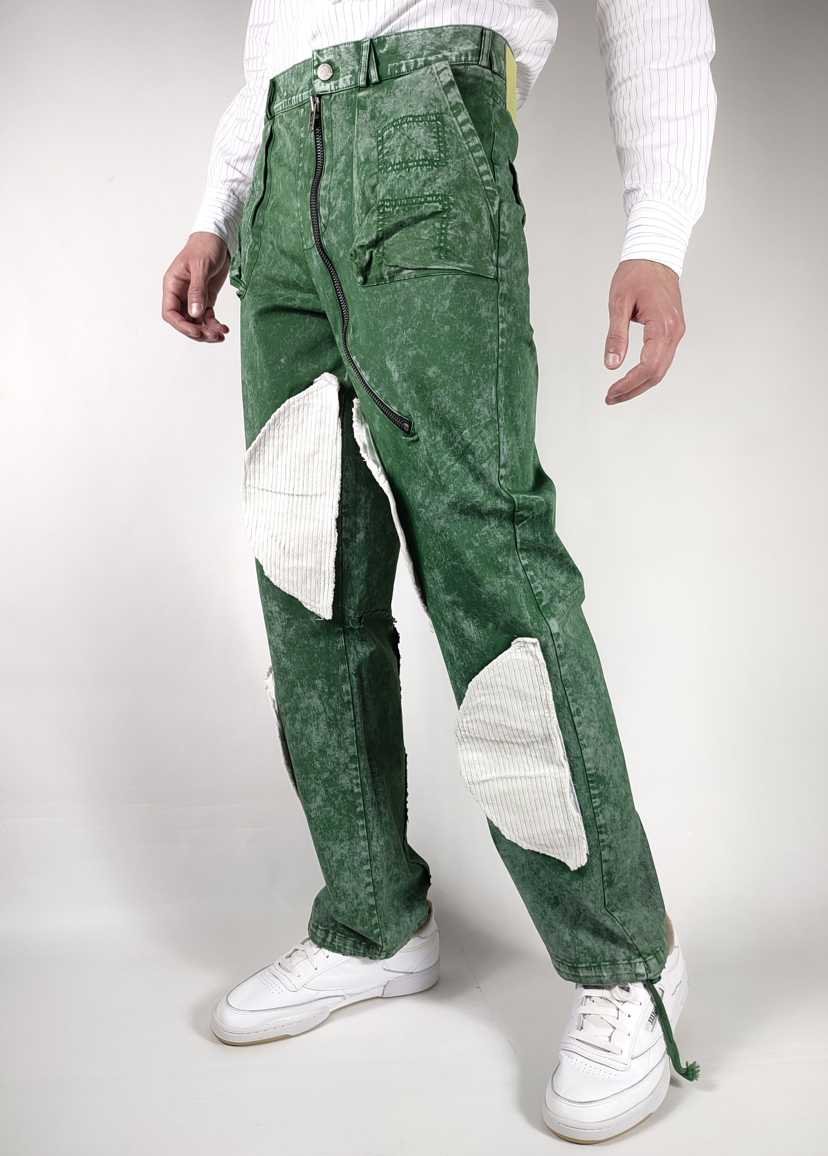 If Six Was Nine Atelier d’Roupa Patchwork Corduroy Garment Dyed Cargo Pants Size US 33 - 2 Thumbnail