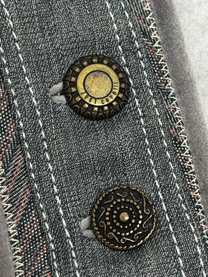 Just Cavalli AW2005 Cavalli Mongolian Fur Grey Leather & Blue Denim Jacket Size S / US 4 / IT 40 - 13 Thumbnail