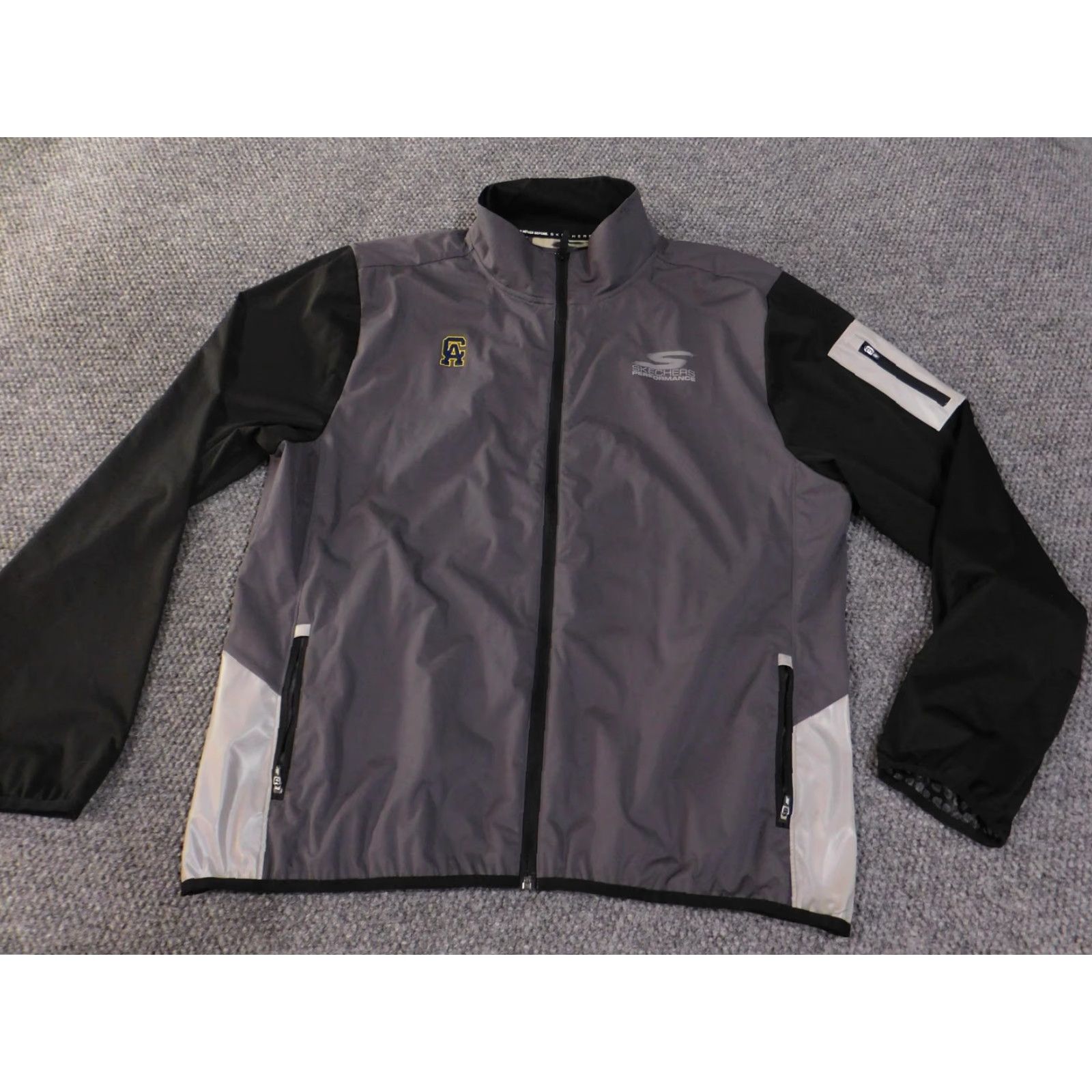 SKECHERS Skechers Performance Jacket Mens 2XL Gray Windbreaker Full Zip Golf Windproof Water Resistant Reflective Pockets Zip Lined GoShield Size US XXL / EU 58 / 5 - 3 Thumbnail
