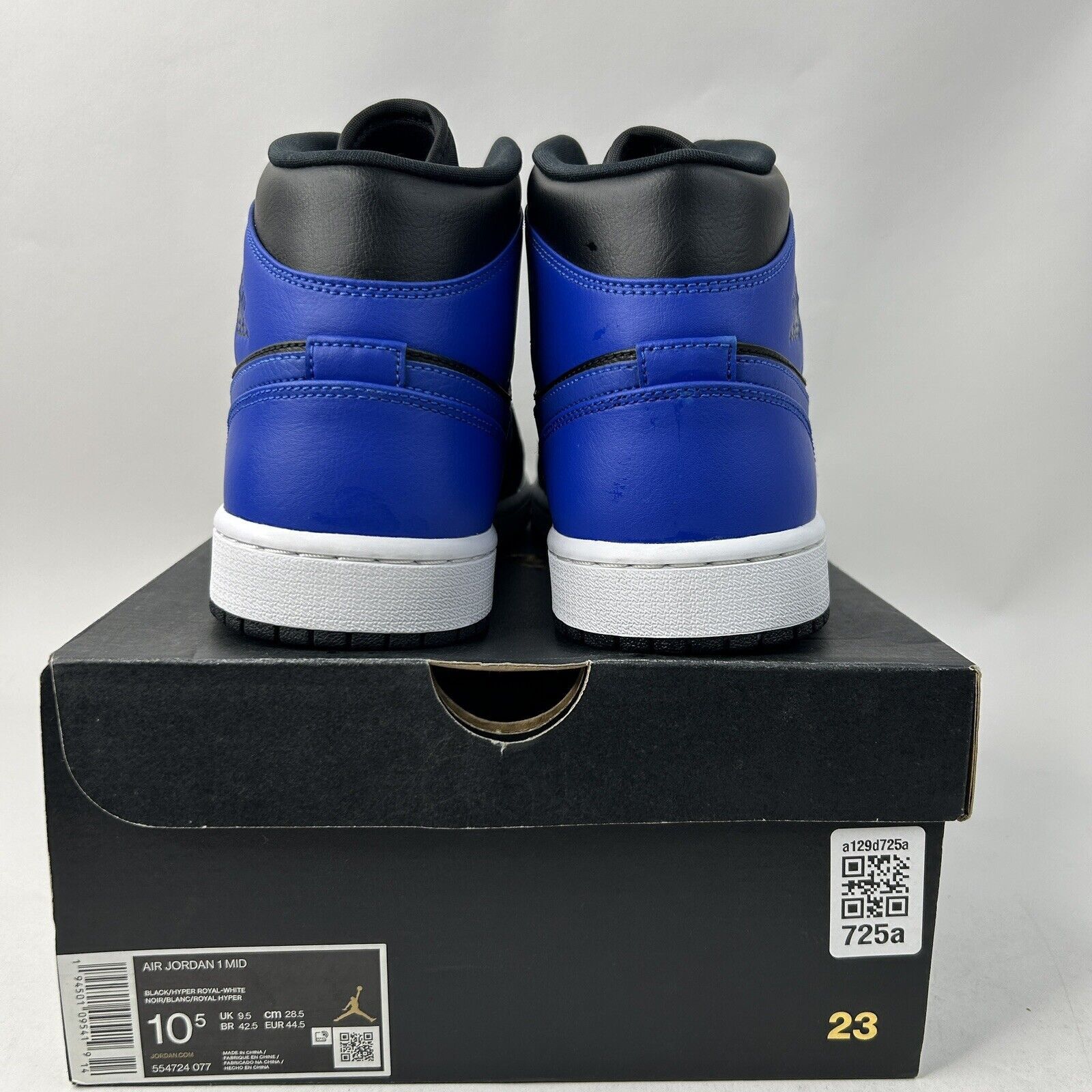 Nike Nike Shoes Air Jordan 1 Mid Retro “Hyper Royal” 2024 Size US 10.5 / EU 43-44 - 4 Thumbnail