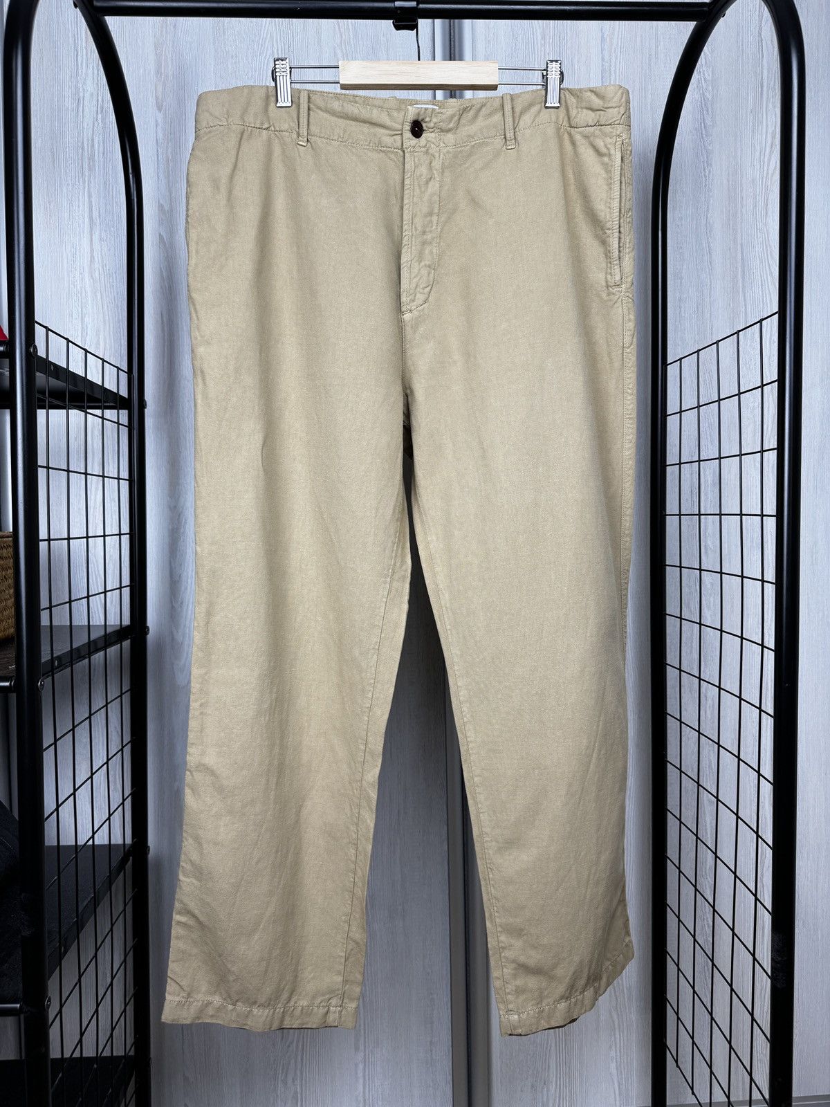 Tellason TELLASON ARMY CHINO COTTON LINEN SLUB DESERT SAND Pants Size US 38 / EU 54 - 2 Thumbnail