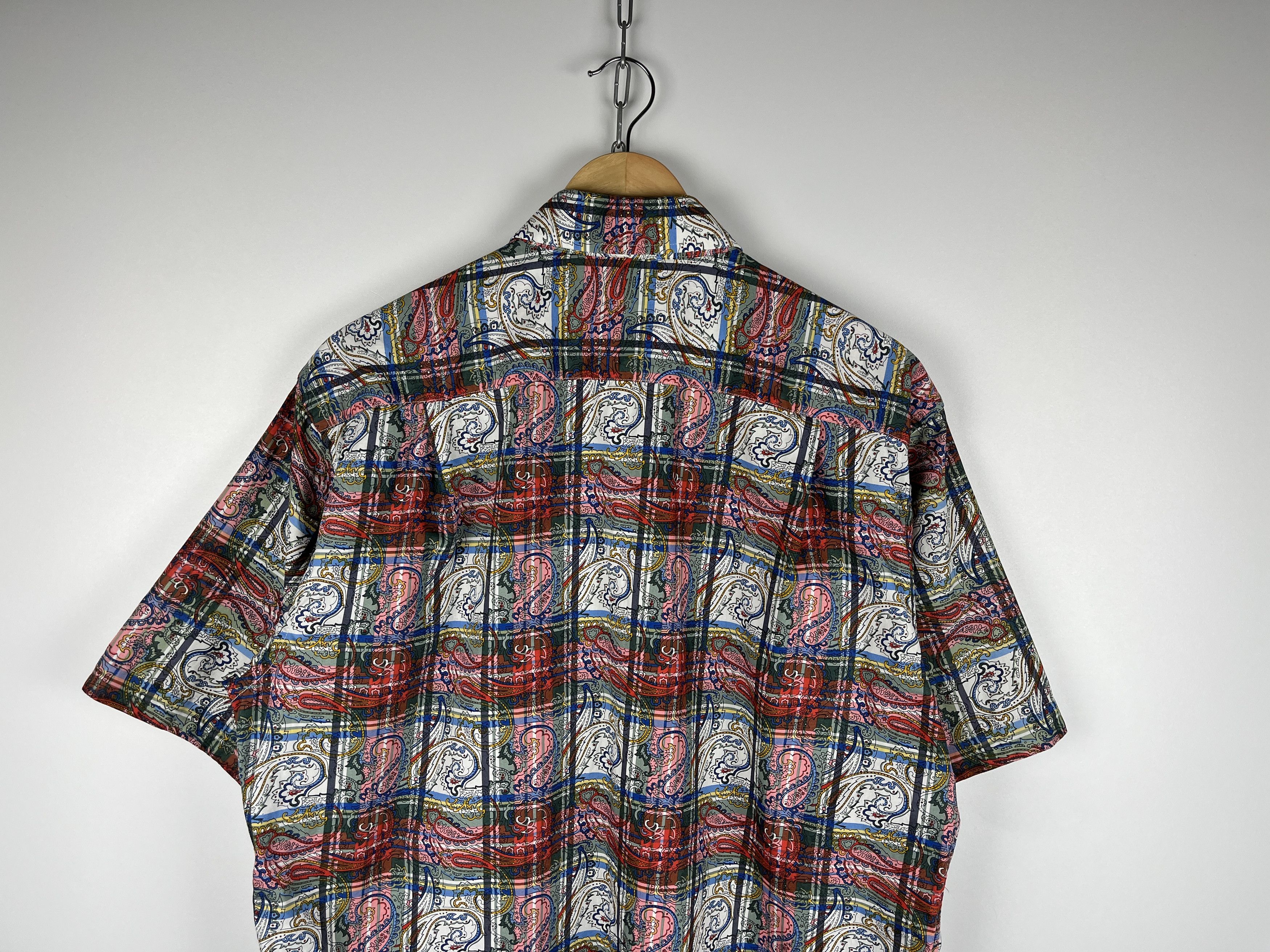 Viyella Viyella Paisley Check Pattern Short Sleeve Shirt Size US L / EU 52-54 / 3 - 9 Thumbnail