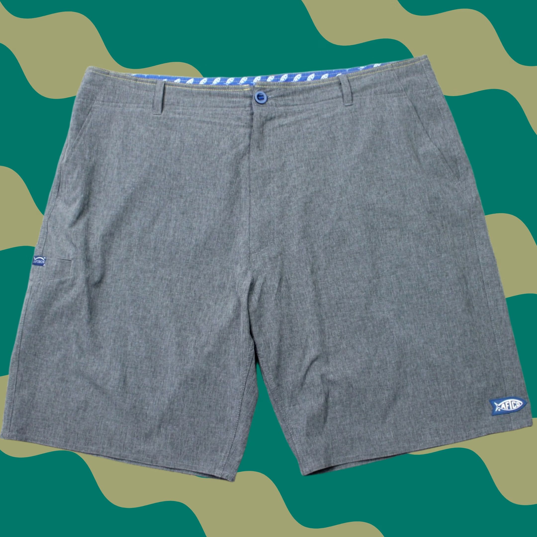 Vintage AFTCO Shorts Mens 40 Gray 10" Cargo Polyester Spandex Quick Dry Pockets Cargo Outdoor Fisherman Regular Size US 40 / EU 56 - 1 Thumbnail