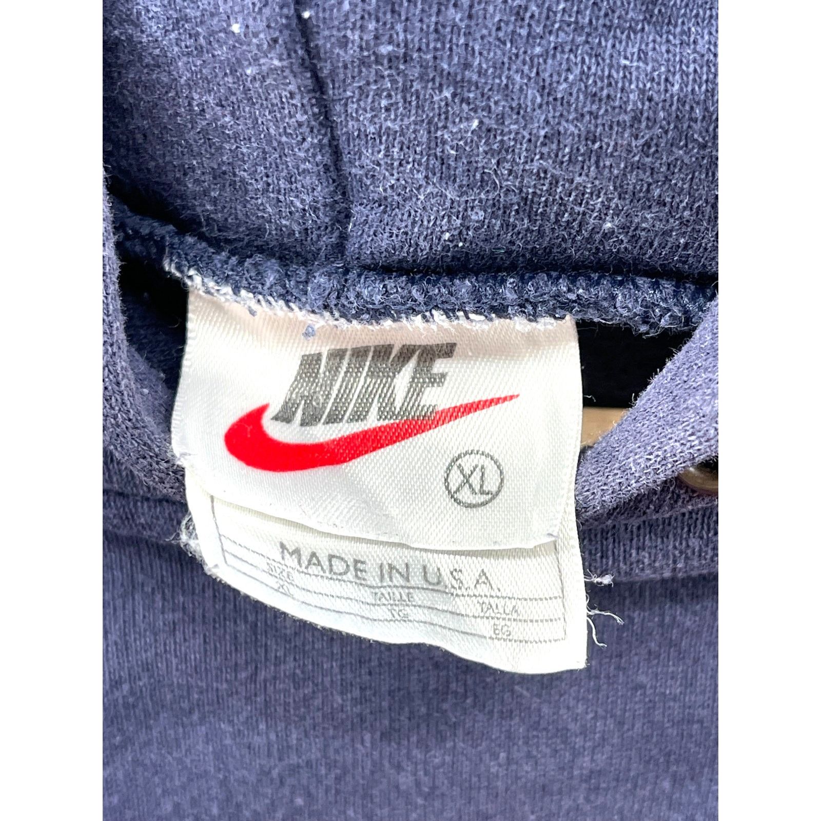 Nike × Vintage 1990's Nike Athletics Felt Embroidered Mini Swoosh Hoodie Size US XL / EU 56 / 4 - 3 Thumbnail